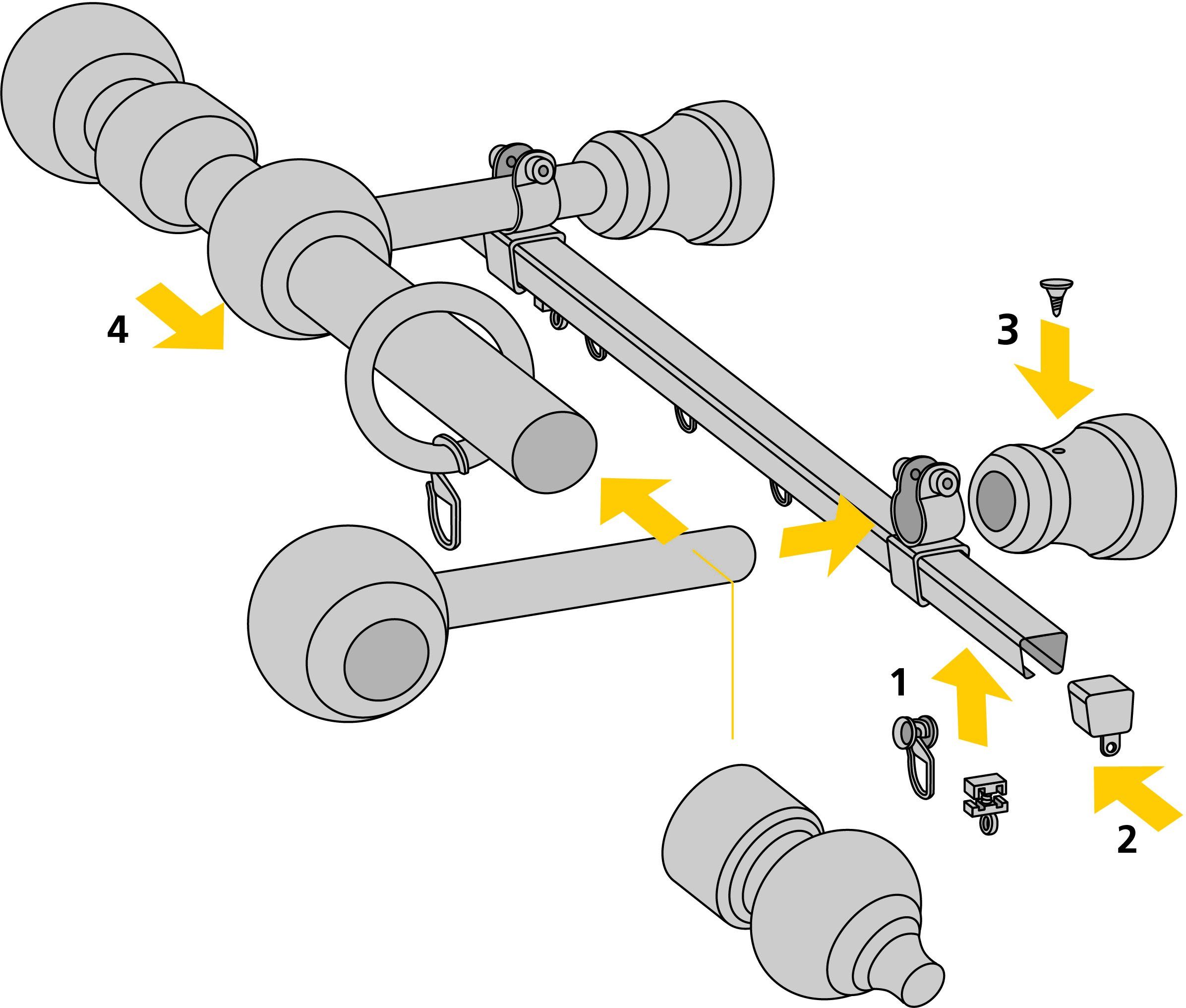 Good Life Railhouder Tiane voor u-rails (set, 2 stuks)
