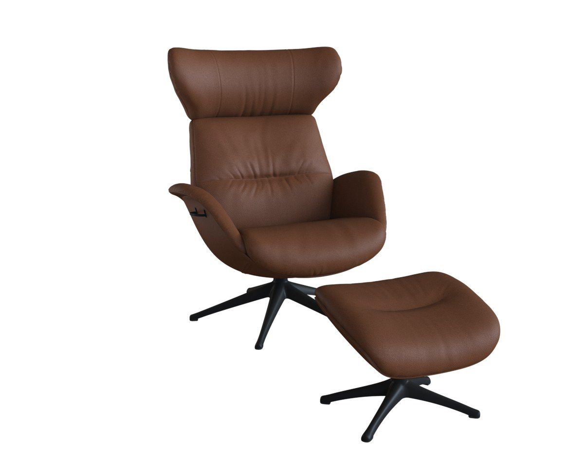 FLEXLUX Relaxfauteuil Relaxchairs More Eersteklas comfort, rug- en hoofdsteunverstelling, draaibaar, zwarte voet