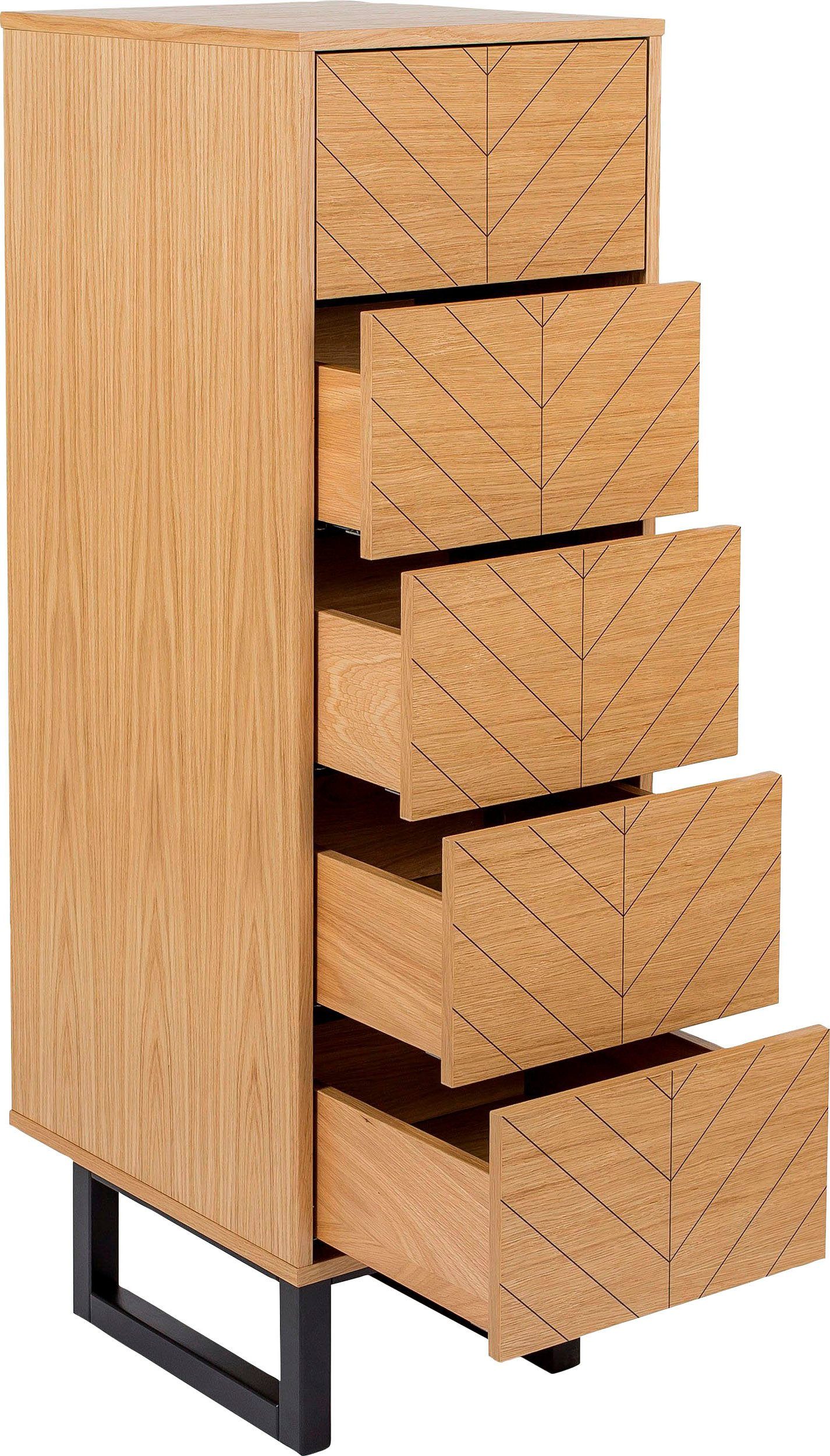 Woodman Hoge kast in scandinavisch design, met bijzondere print