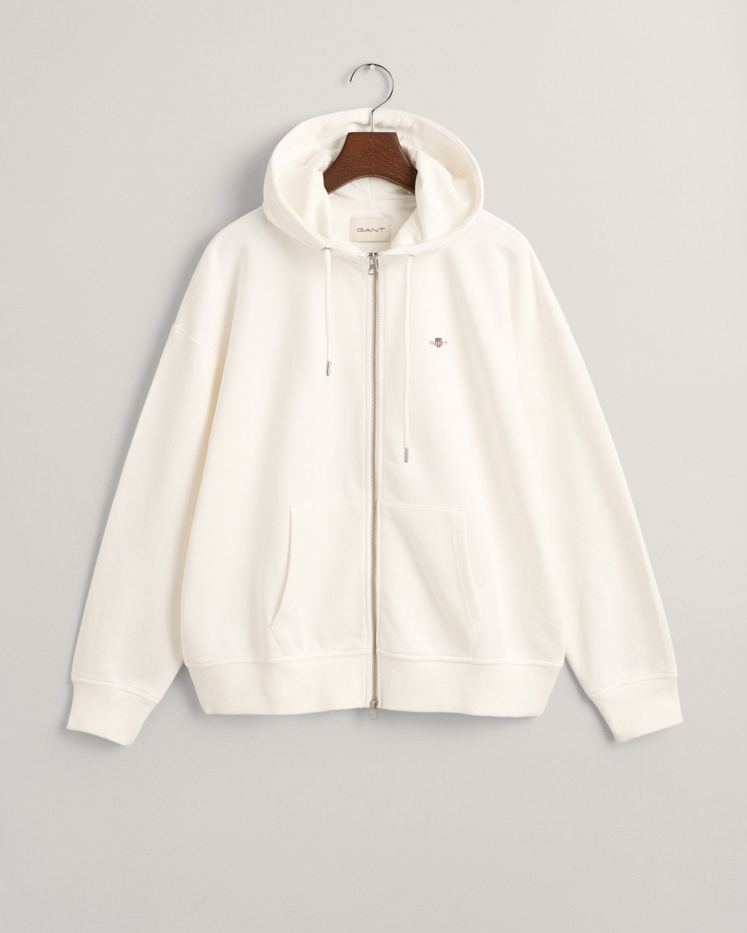 Gant Capuchonsweatvest SHIELD ZIP HOODIE Grafische GANT-borduursel op de borst