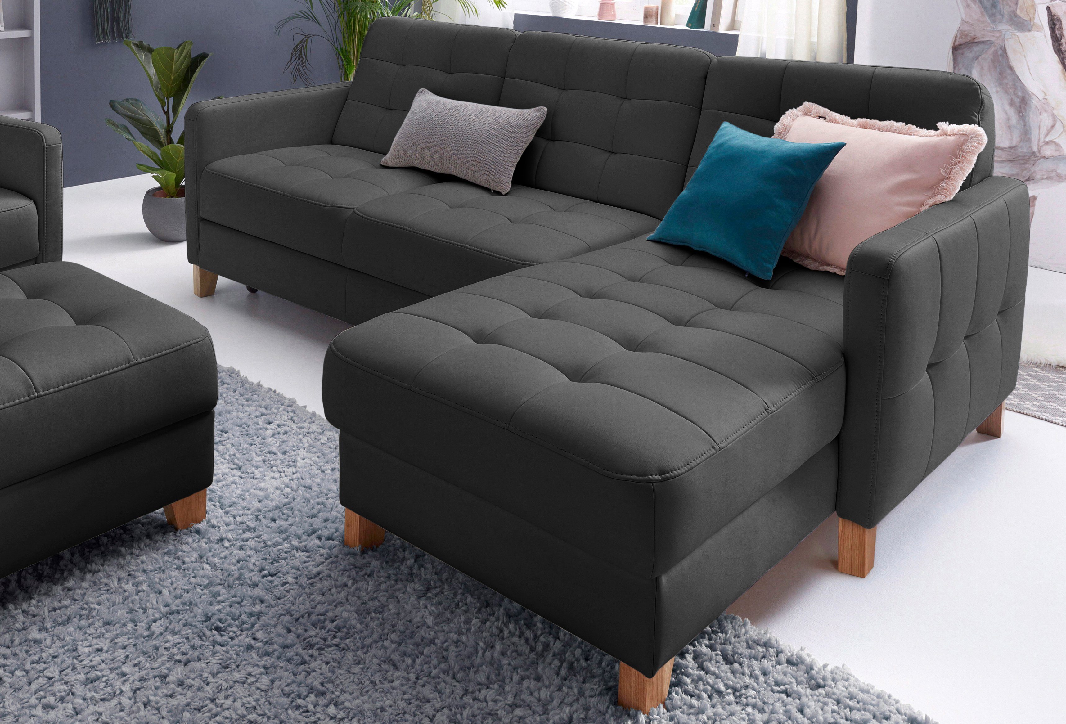 exxpo - sofa fashion Hoekbank Elio, compact en comfortabel, handig en tijdloos design, L-vorm