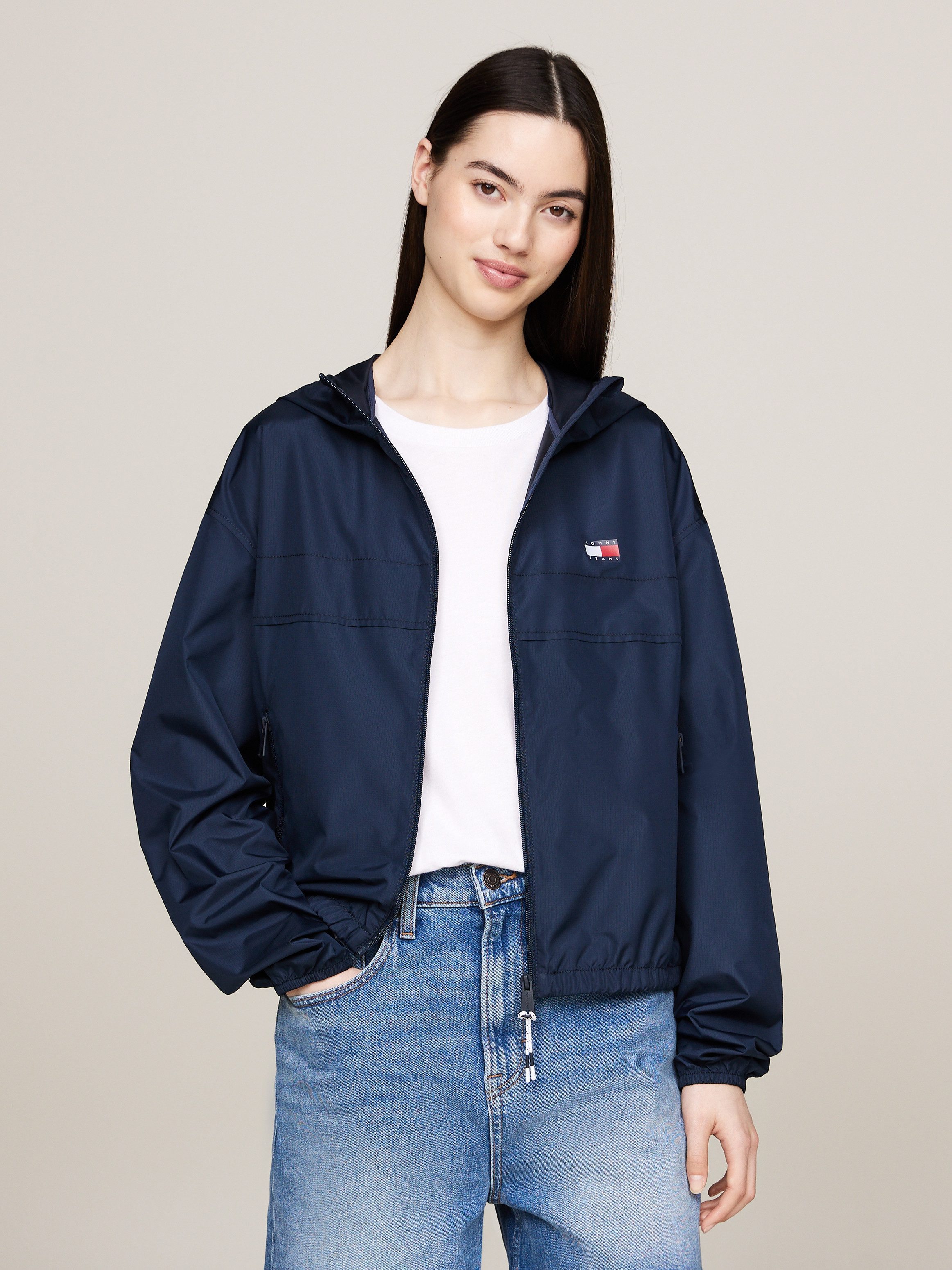 TOMMY JEANS Windbreaker TJW CRP LT CHICAGO in modieuze cropped vorm