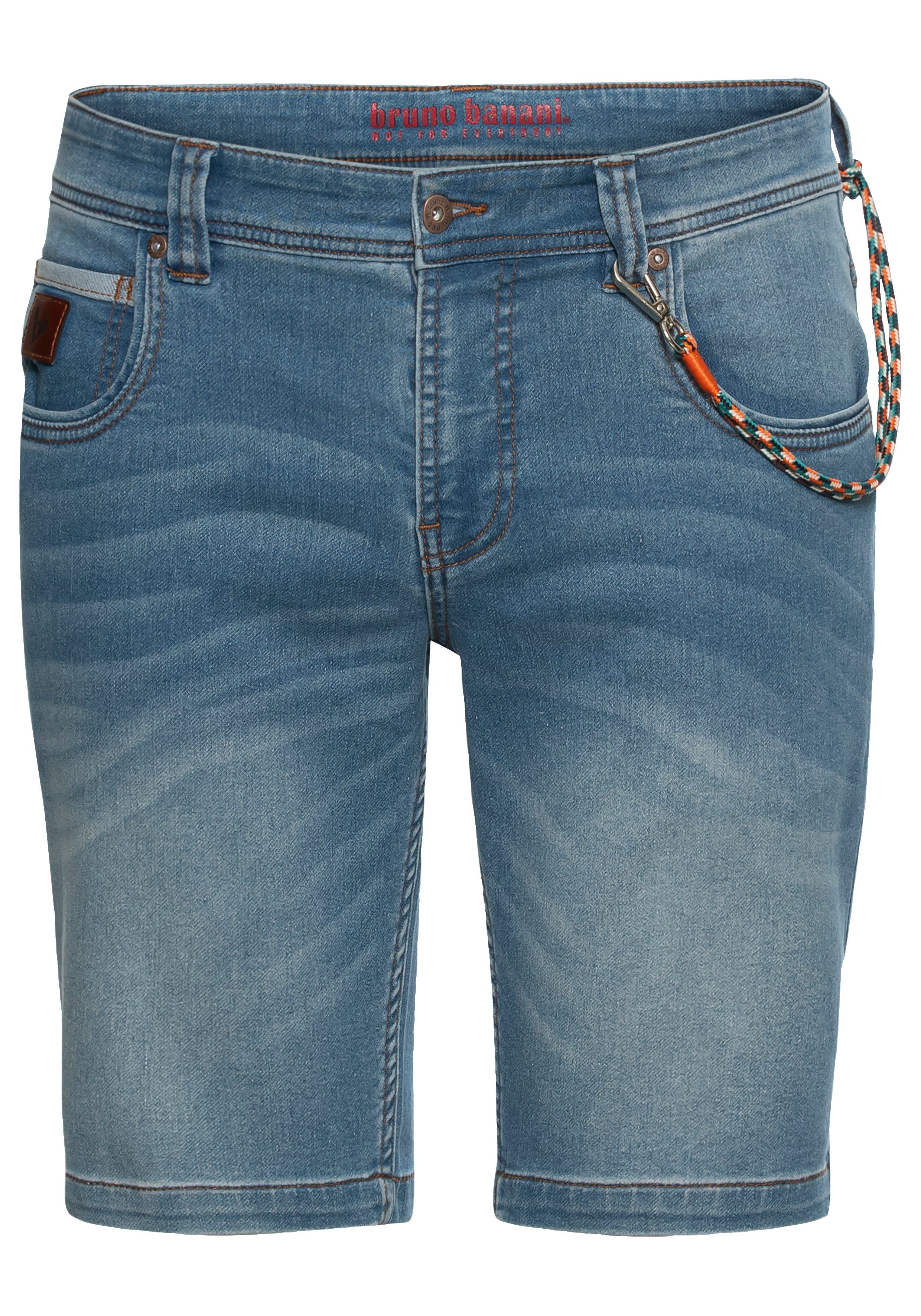 Bruno Banani Jeansshort comfortabele pasvorm rechte pasvorm met praktische zakken (set 2-delig Met band)