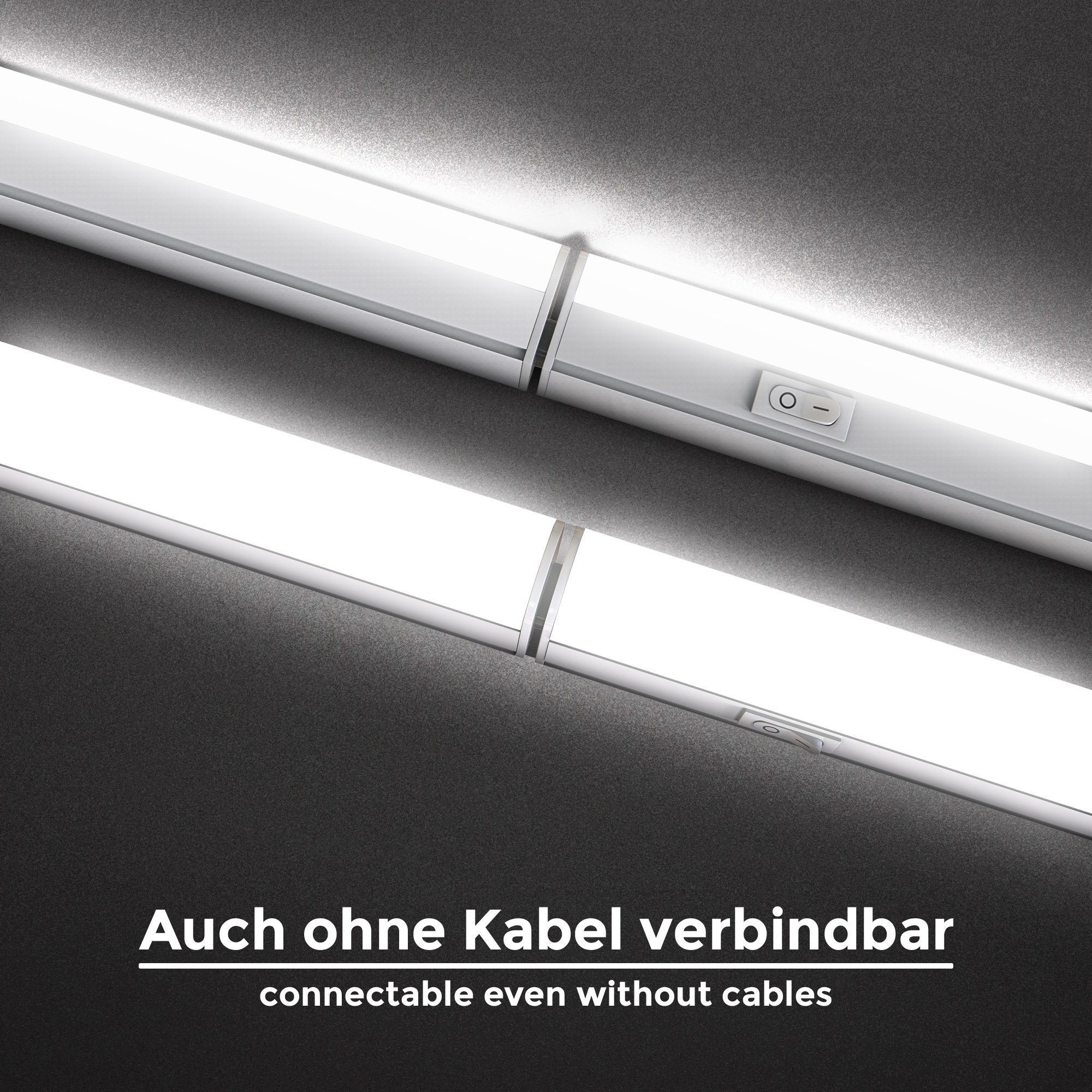 B.K.Licht Verlichting voor onderkast BK_UL1514 Set van 2 LED lampen voor onder de kast, lichtstrips, L: 31,3cm, 4W (2 stuks)