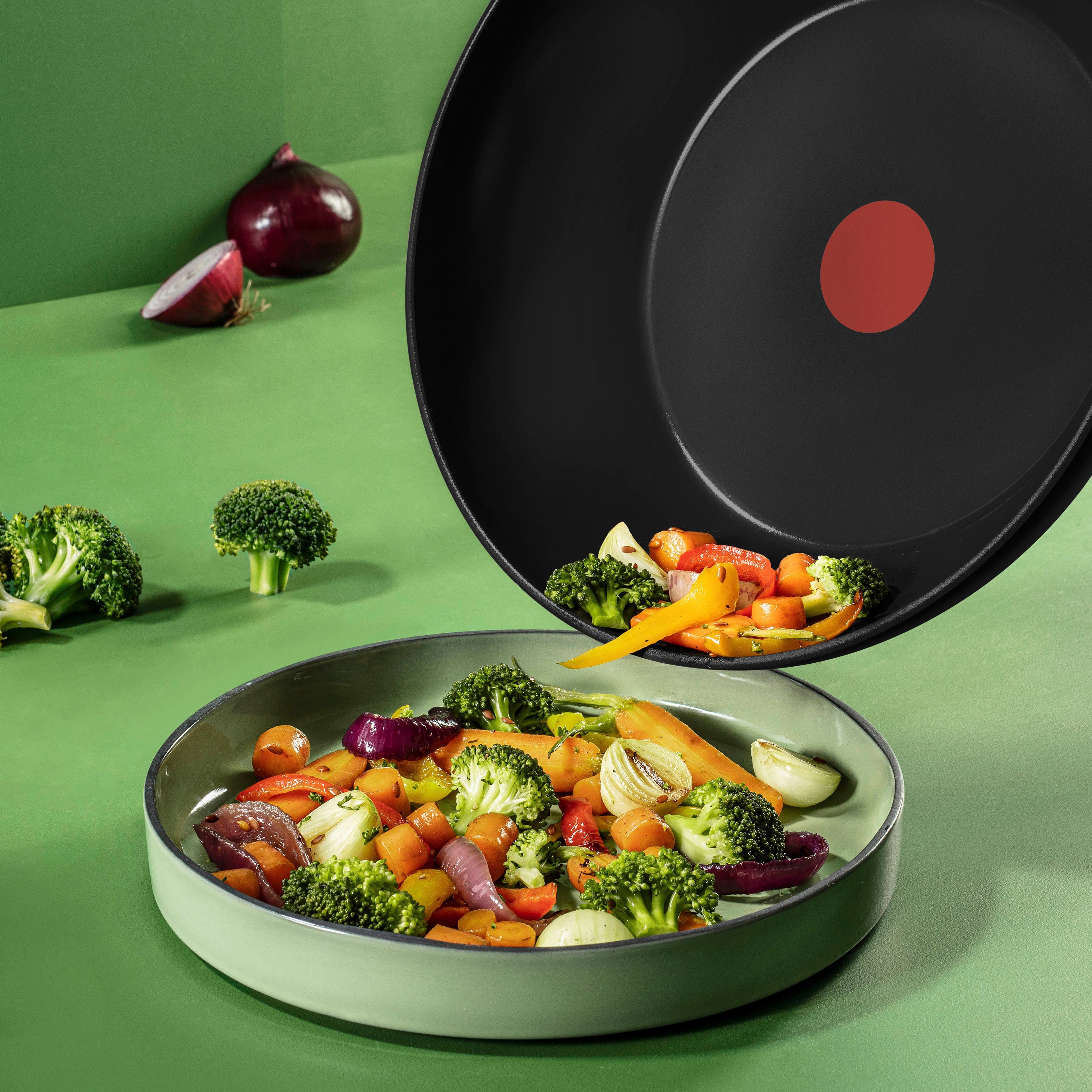 Tefal Wok Renew On Black milieuvriendelijk, gerecycled, thermo-signaal, ø 28 cm, inductie (1-delig)