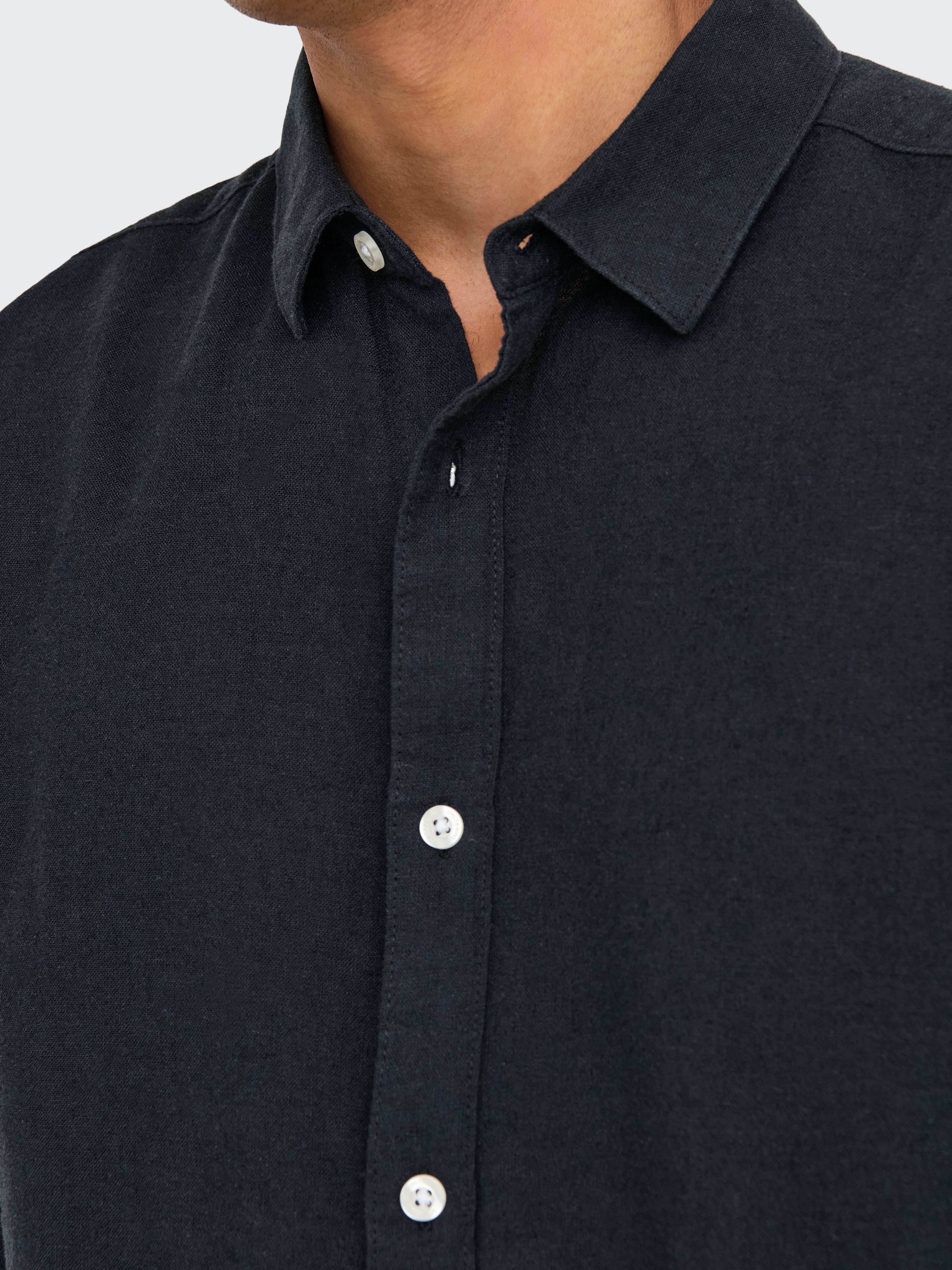 ONLY & SONS Overhemd met lange mouwen ONSCAIDEN LS SOLID LINEN SHIRT NOOS