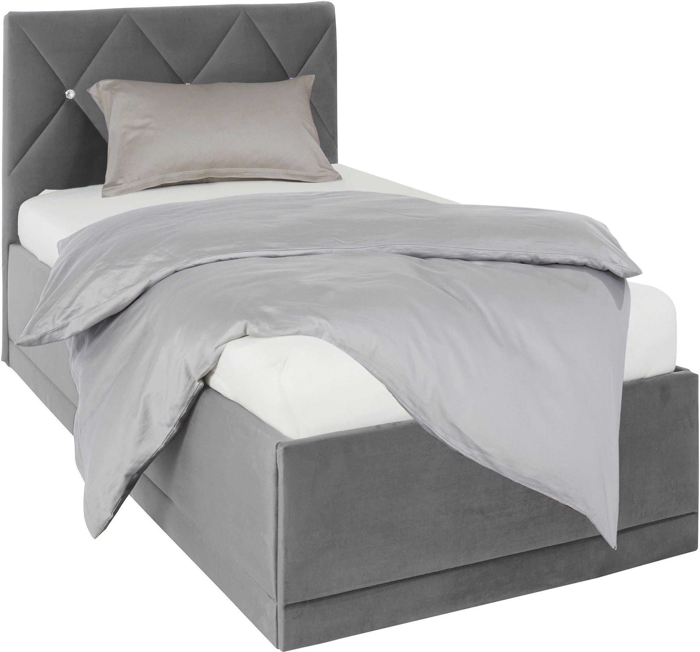 Westfalia Polsterbetten Gestoffeerd bed ADAMAS ook met bedlade, knoopdetails met stras