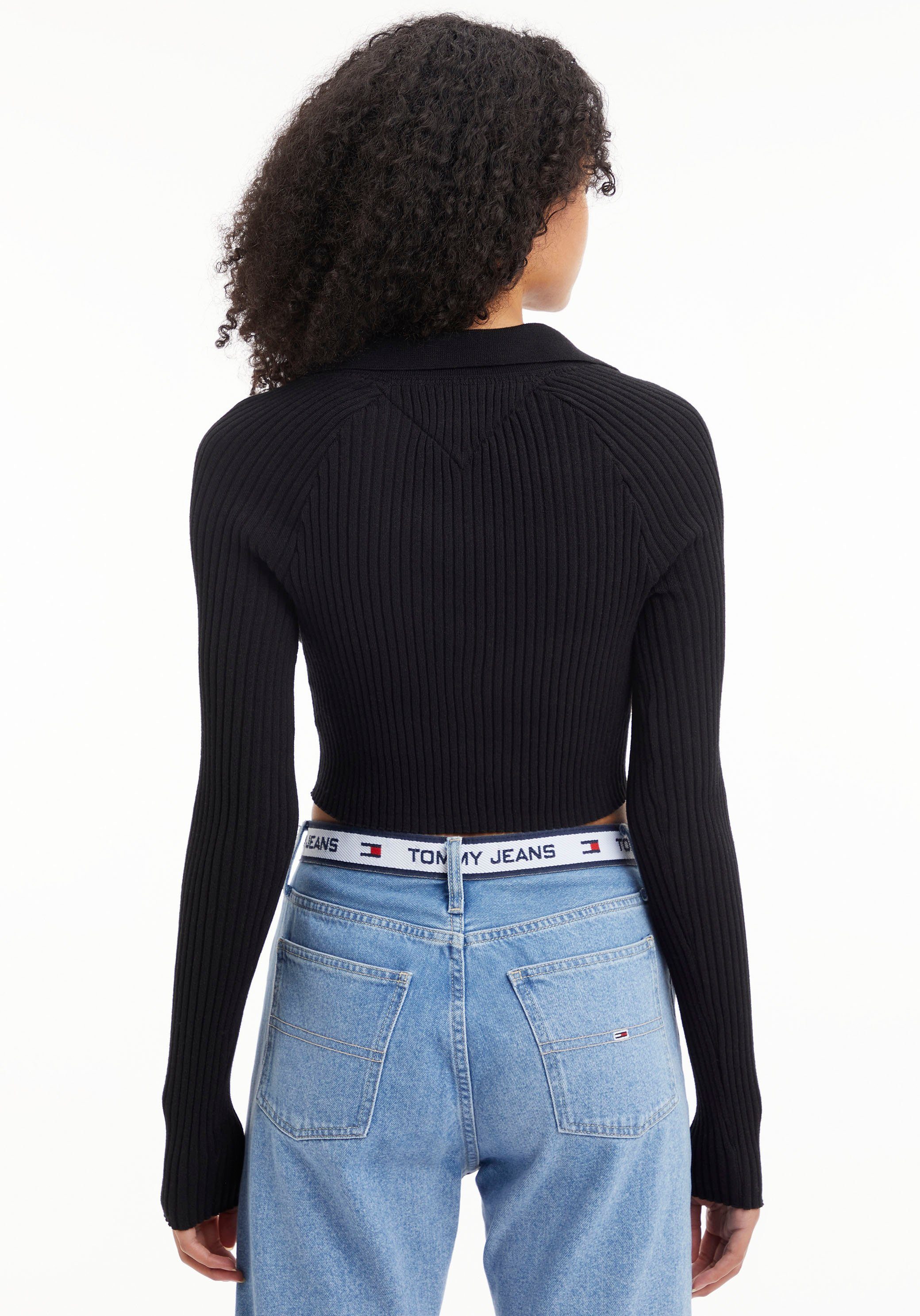 TOMMY JEANS Gebreide trui TJW BADGE RIB COLLAR SWEATER met kraag en tommy jeans badge