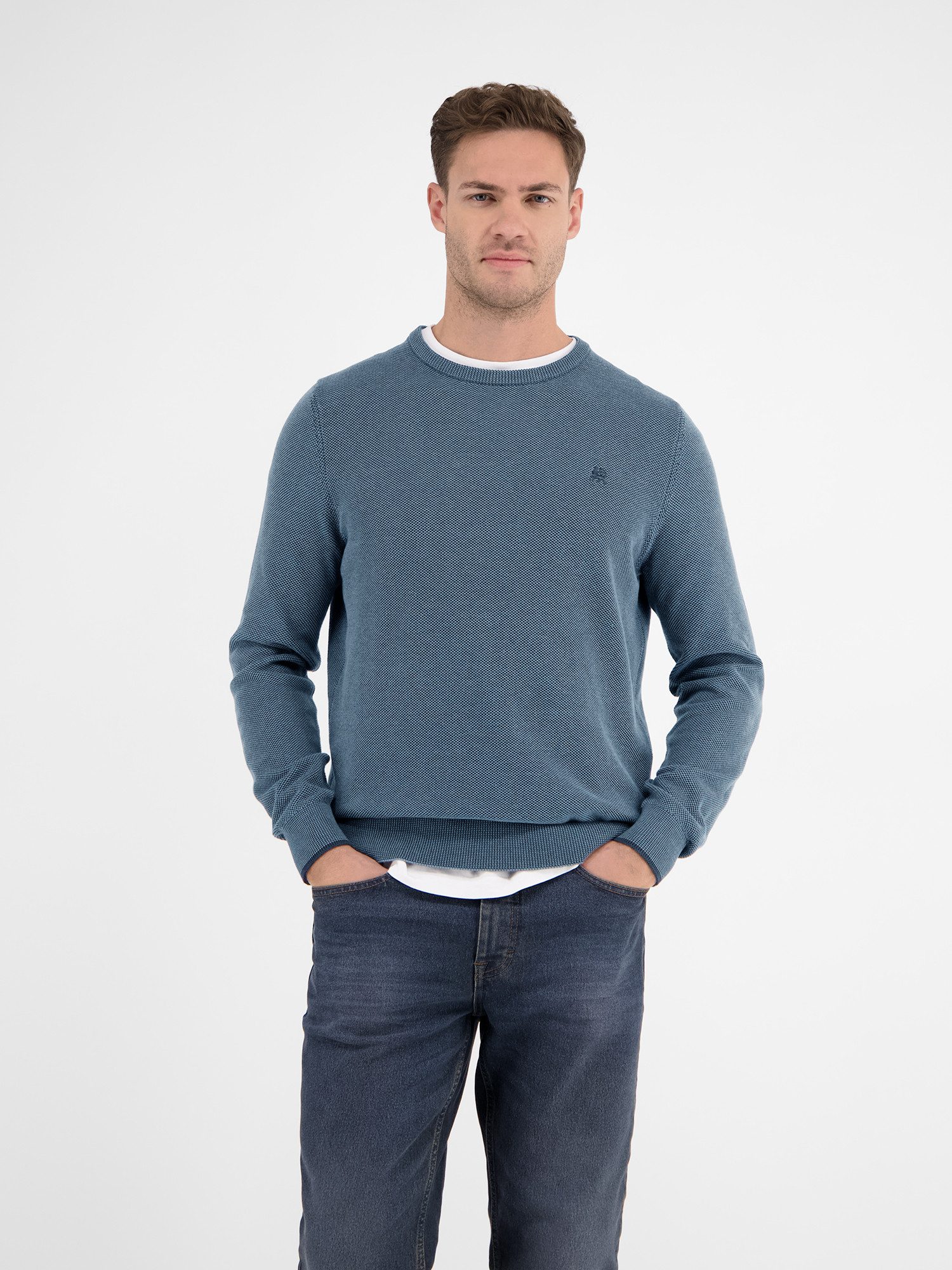 Lerros Gebreide trui LERROS lichte gebreide pullover met smalle ribstructuur