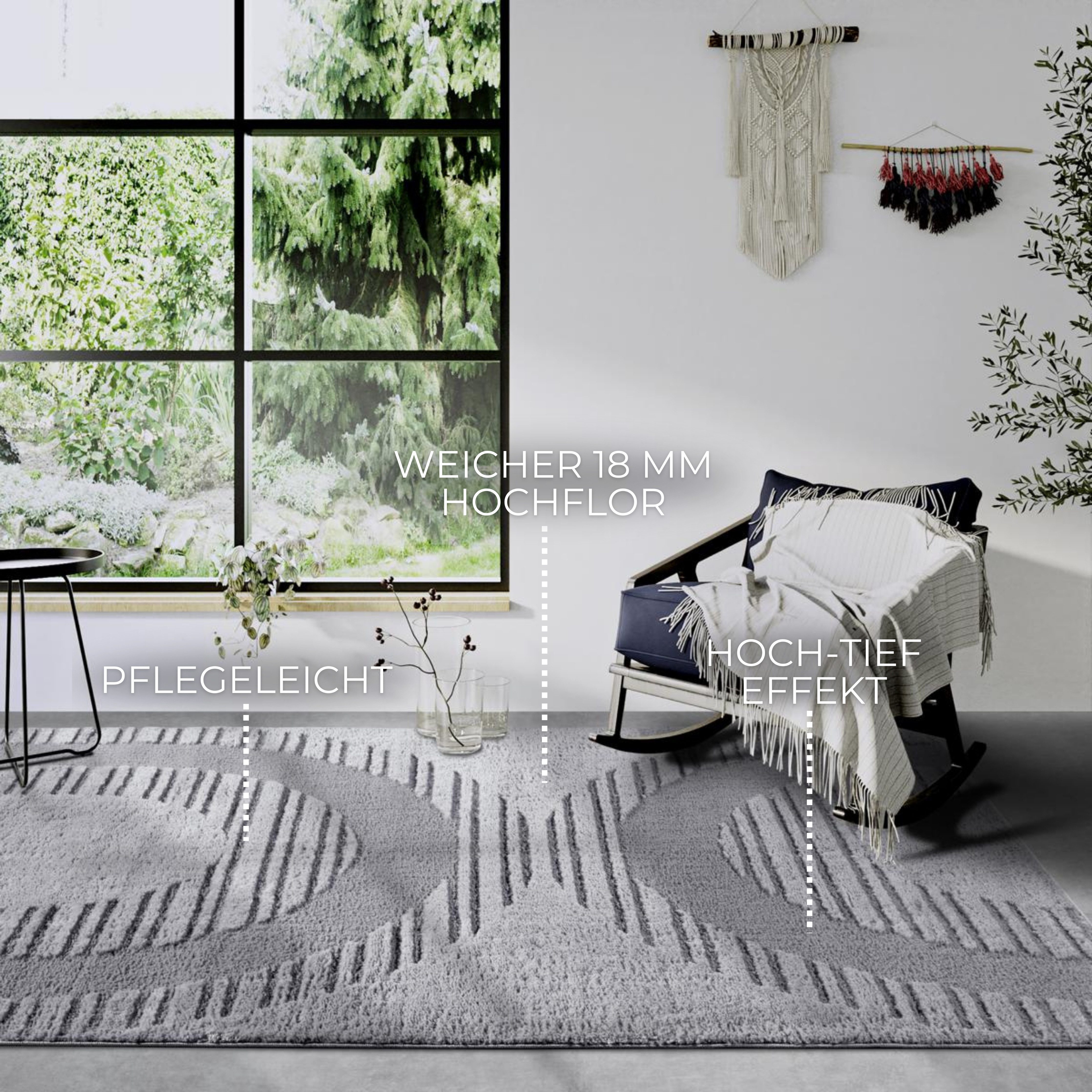 ELLE DECORATION Design-vloerkleed Bartoux Hoogpolig, shaggy, loper, zacht, langpolig, modern, hoog-laag effect