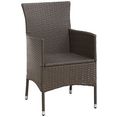 konifera balkonset milaan 2 fauteuils, tafel 112x65 cm, polyrotan (7-delig) bruin