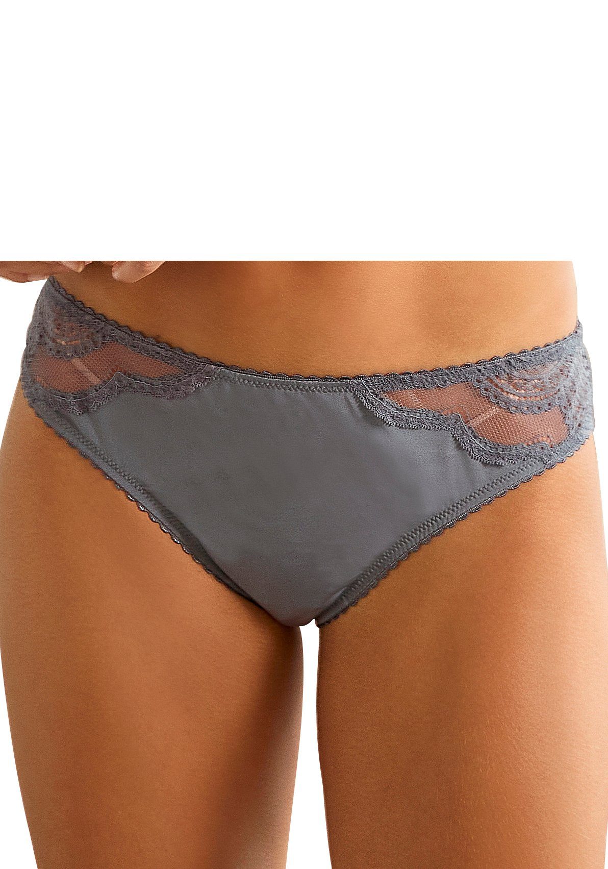 Lascana Brazilian slip met fijne kant (set, 2 stuks)