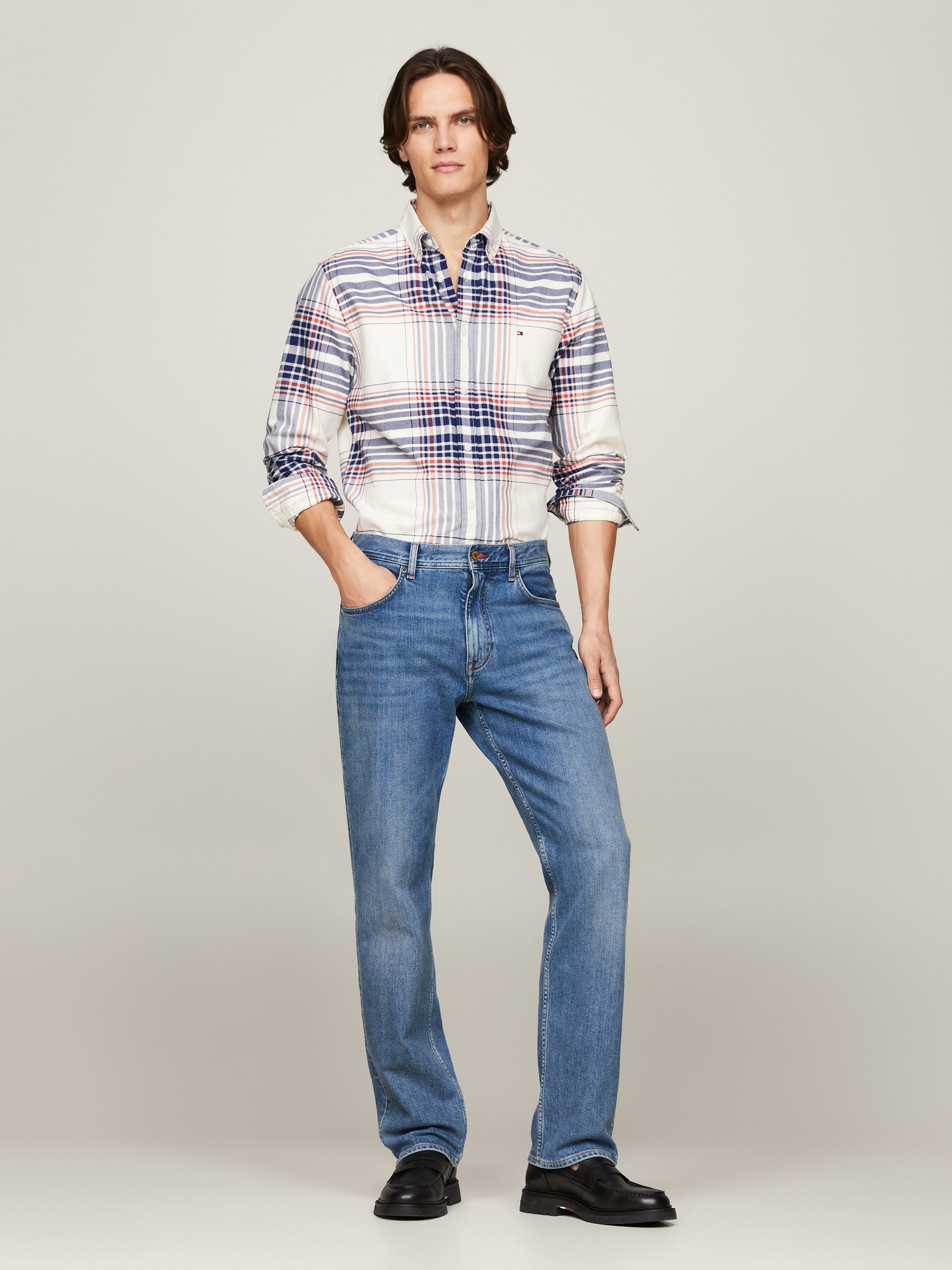 Tommy Hilfiger Overhemd met lange mouwen XL OXFORD CHECK RF SHIRT