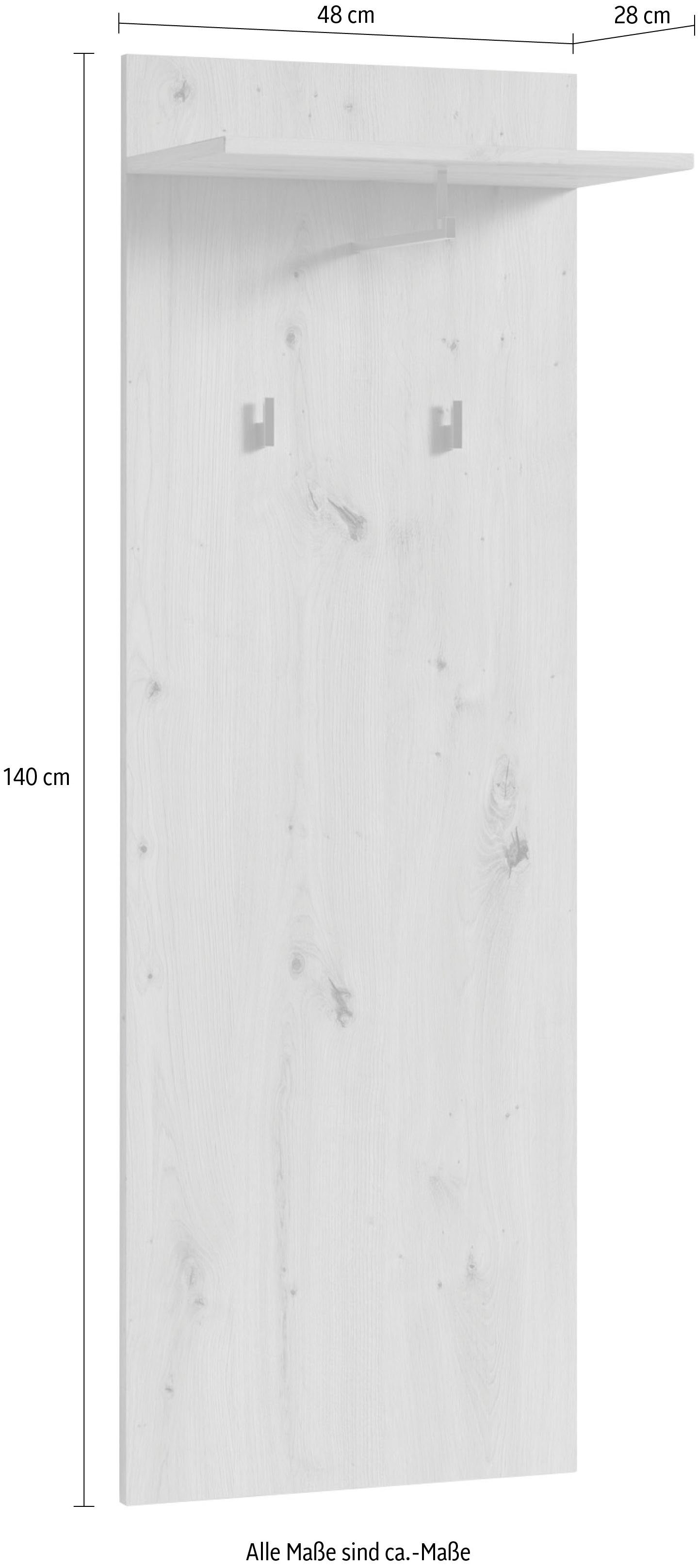 INOSIGN Kapstokpaneel Jakob met planchet, breedte 48 cm
