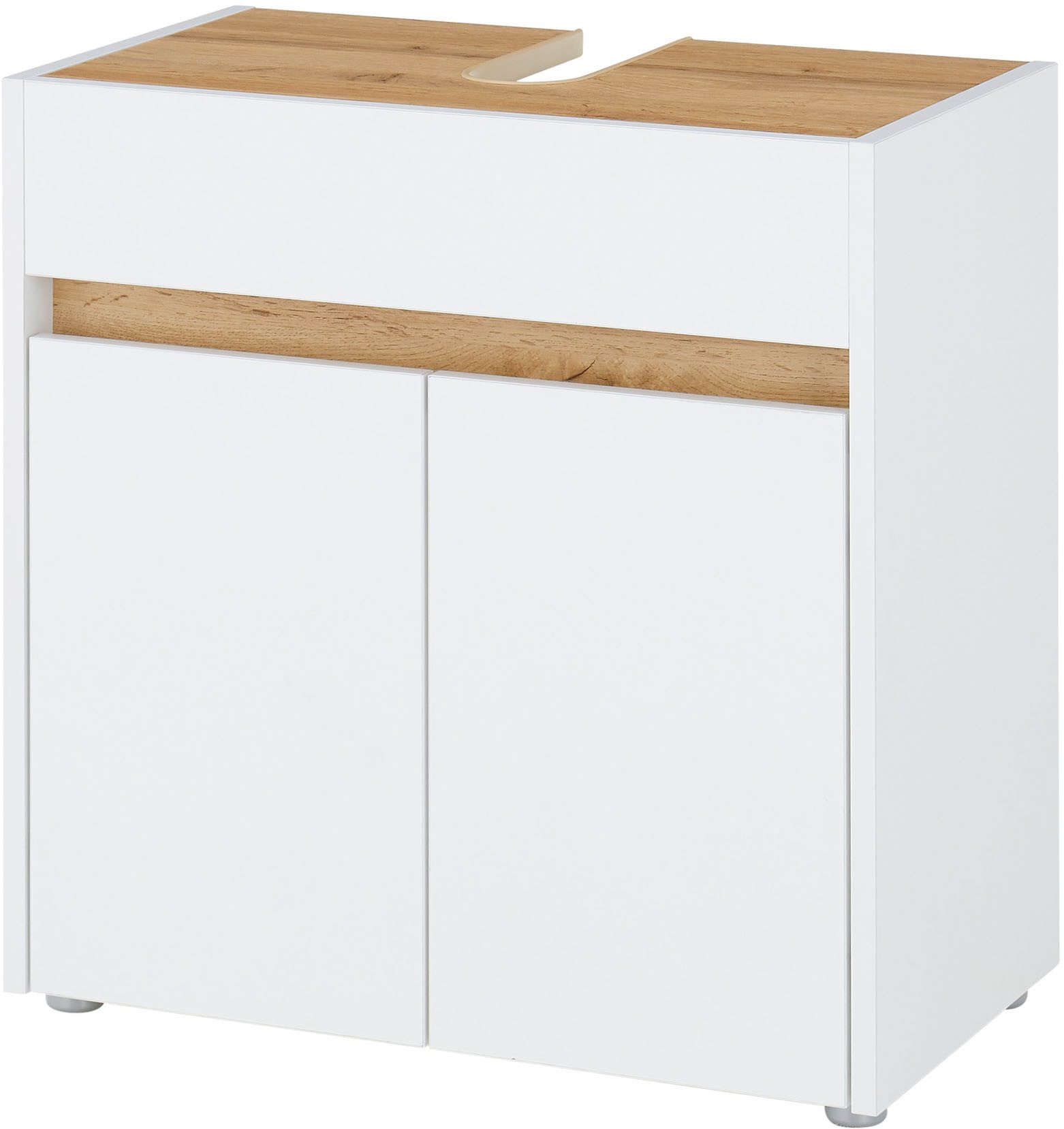 INOSIGN Wastafelonderkast CITY/GIRON, wastafel met grepen, badkamerkast in tijdloos ontwerp onderkasten wit