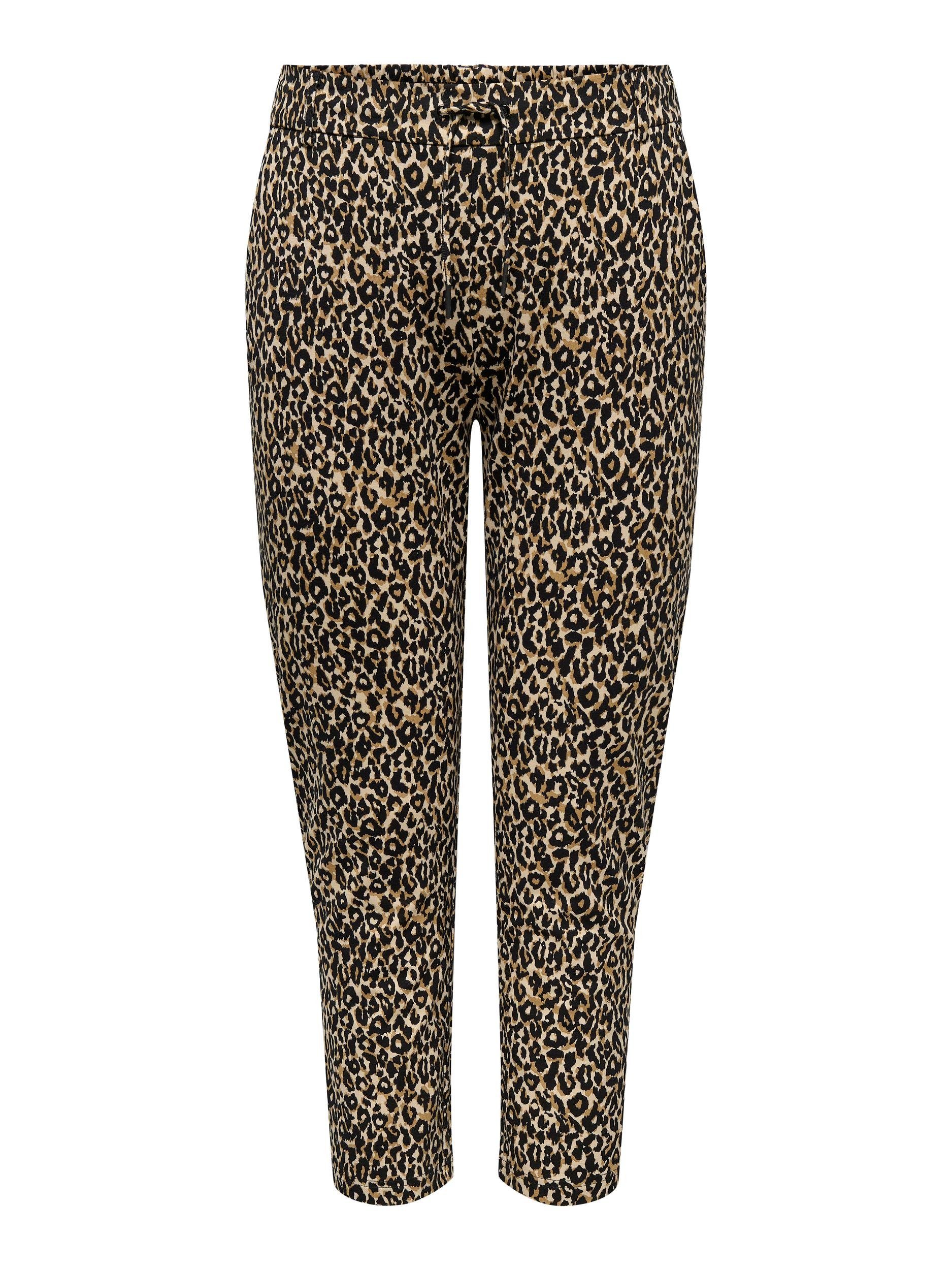 ONLY CARMAKOMA regular fit broek CARGOLDTRASH met dierenprint bruin zwart