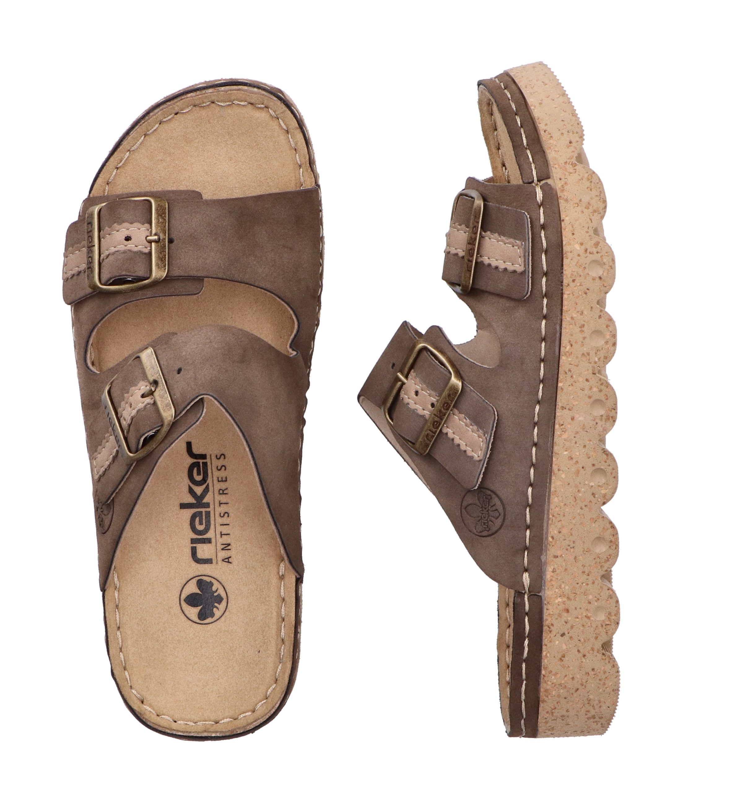Rieker Slippers Zomerschoen, slippers, pantoffel met verstelbare gespen