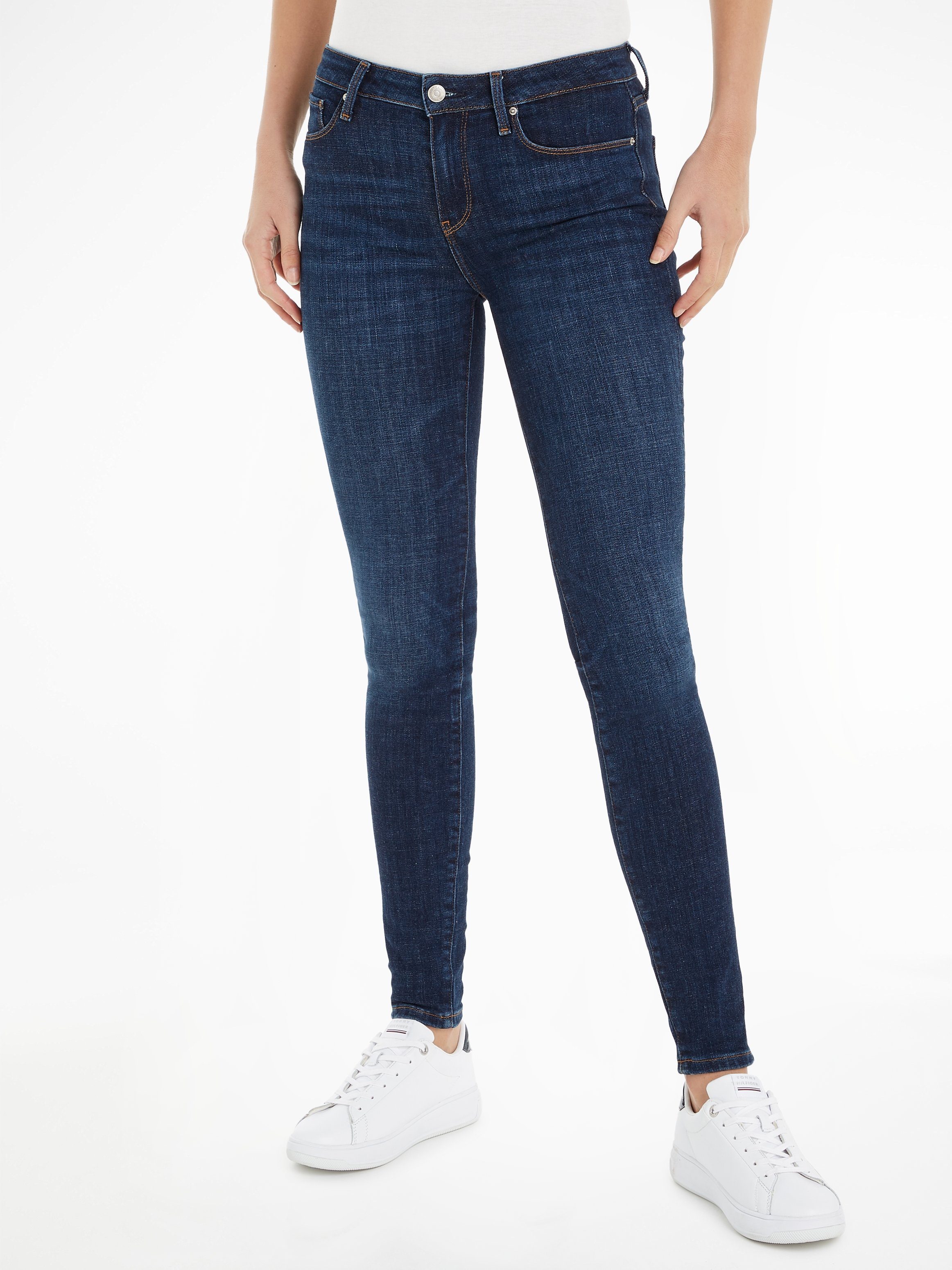 Tommy Hilfiger Skinny fit jeans TH FLEX COMO SKINNY RW GYA met tommy hilfiger logo-badge (TH FLEX...