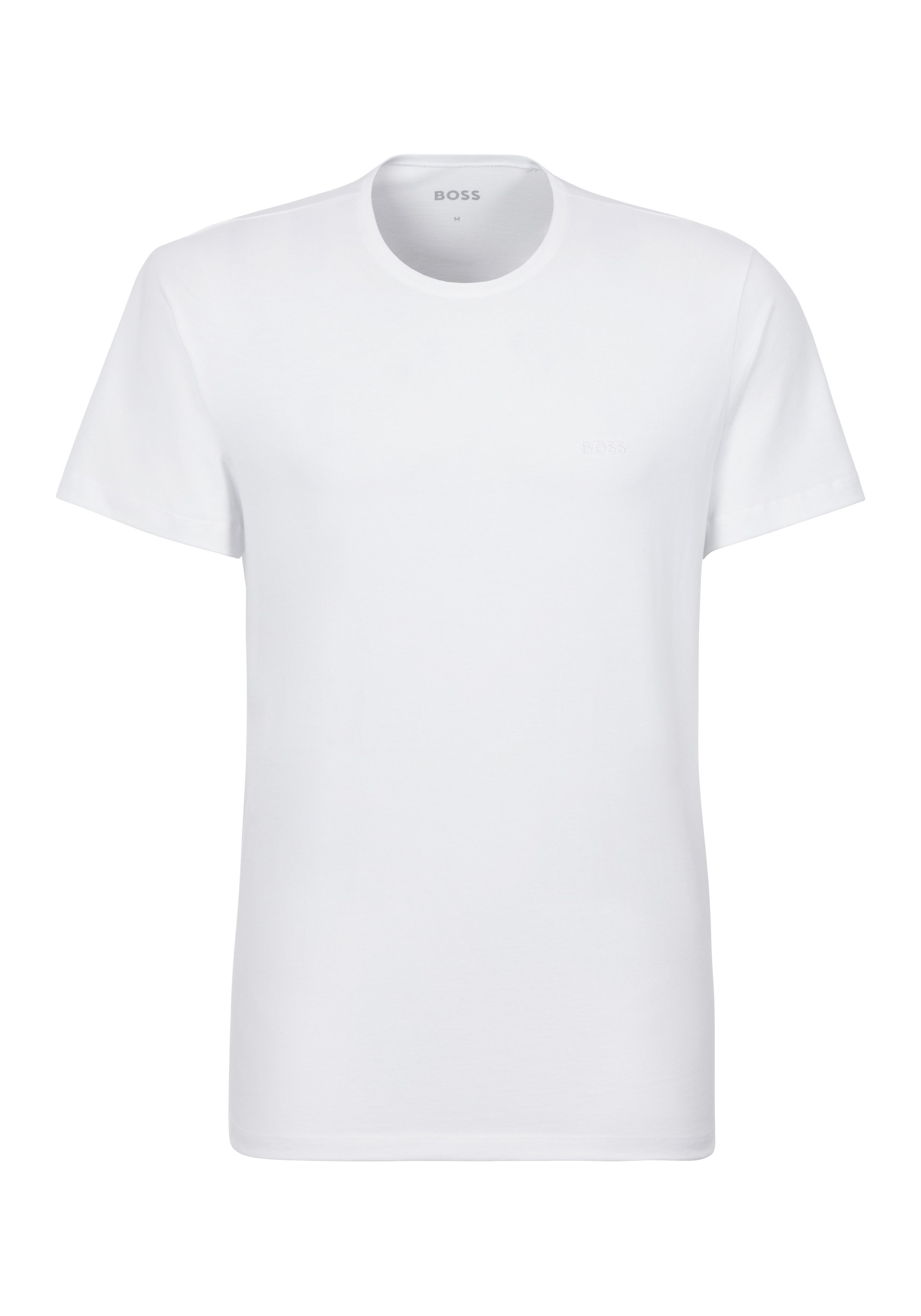 BOSS Shirt met ronde hals TShirtRN 2P Comfort met ton-in-ton boss logo-opdruk (2-delig, Set van 2)