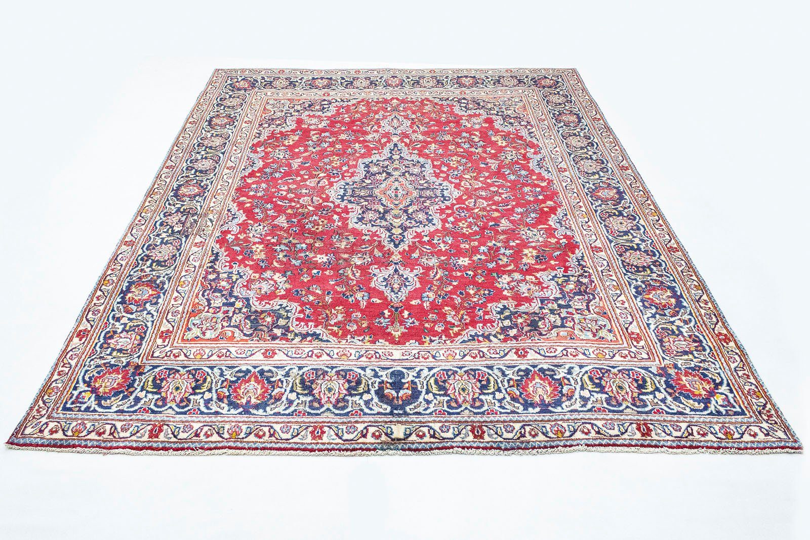 morgenland Wollen kleed Maschad vloerkleed met de hand geknoopt blauw