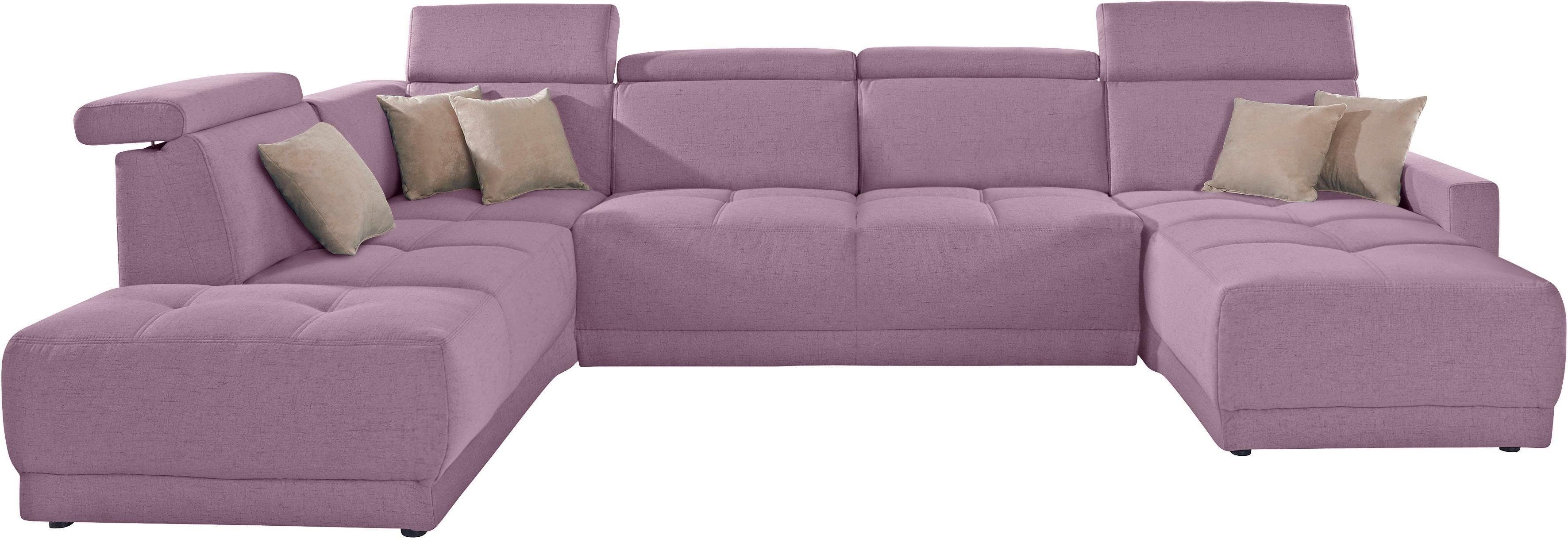 DOMO collection Zithoek Ava moderne zitstiksels met mooie dubbele naad, comfortabel, U-vorm