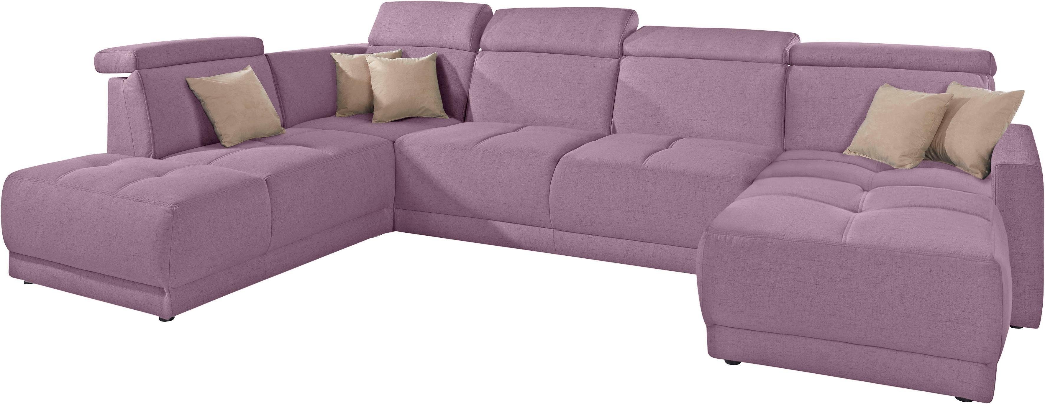 DOMO collection Zithoek Ava moderne zitstiksels met mooie dubbele naad, comfortabel, U-vorm