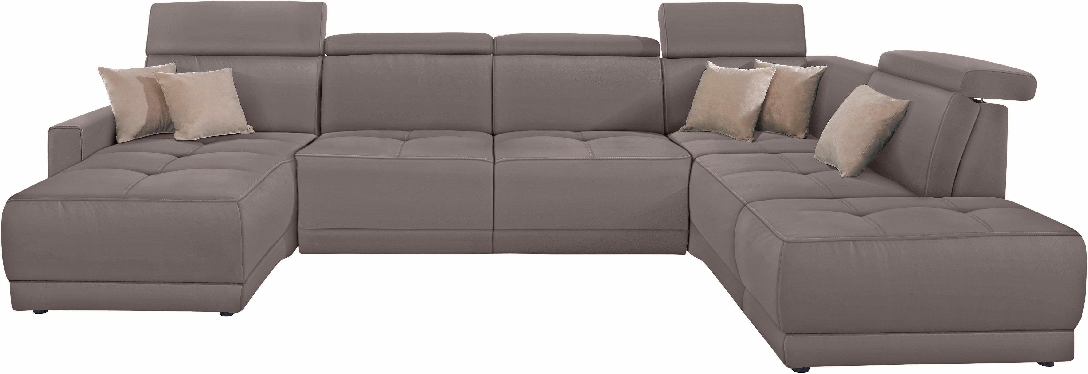 DOMO collection Zithoek Ava moderne zitstiksels met mooie dubbele naad, comfortabel, U-vorm
