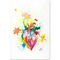 wall-art print op glas buttafly - nature beating heart 40-60 cm multicolor