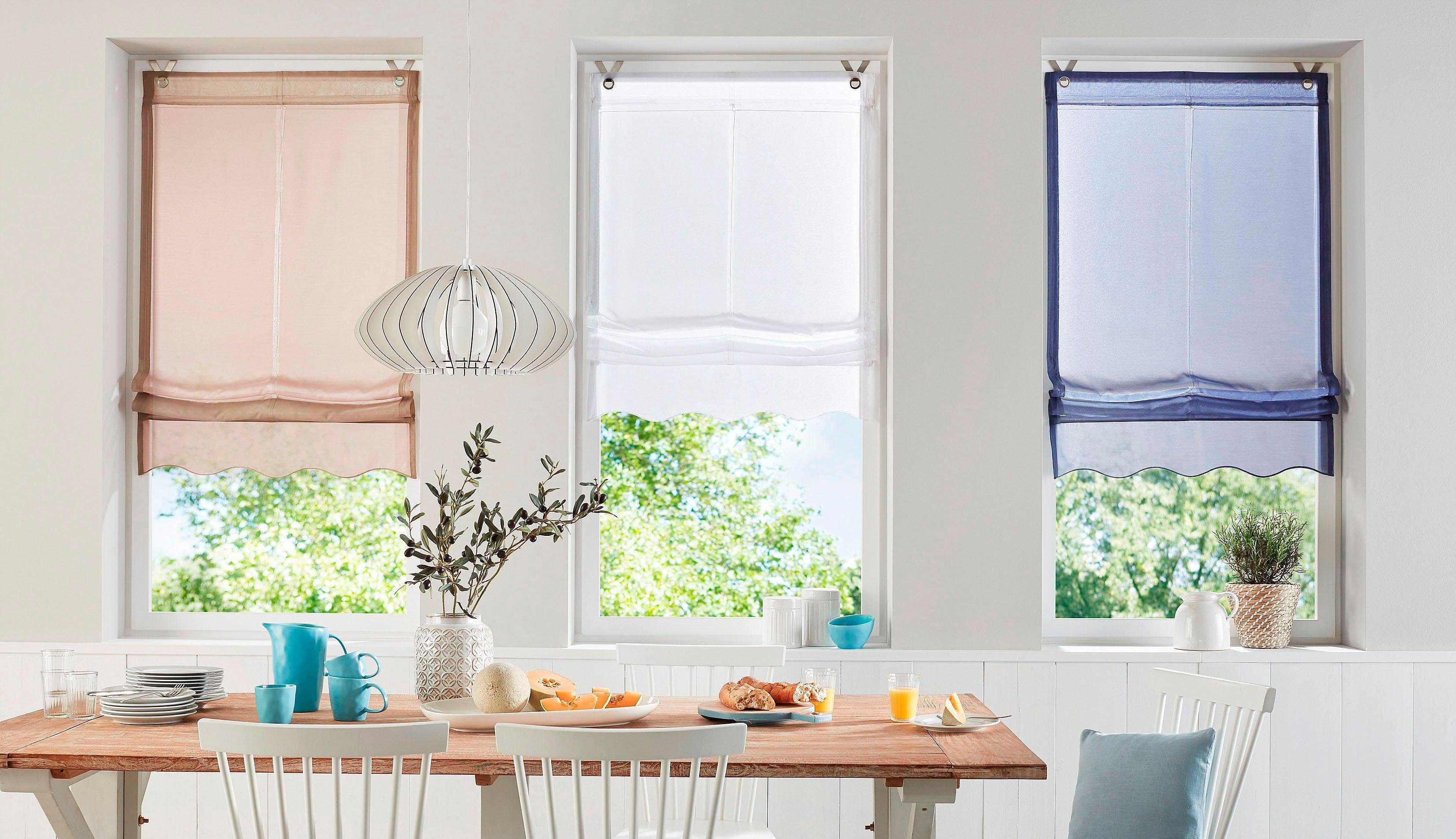 my home Romeins rolgordijn Carpi Transparant, voile, polyester (1 stuk)