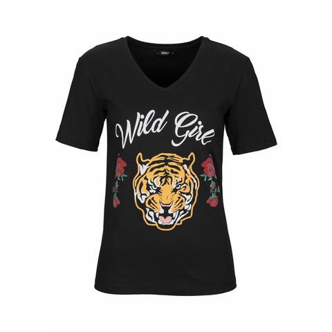 Only NU 15% KORTING: Only T-shirt WILD GIRL