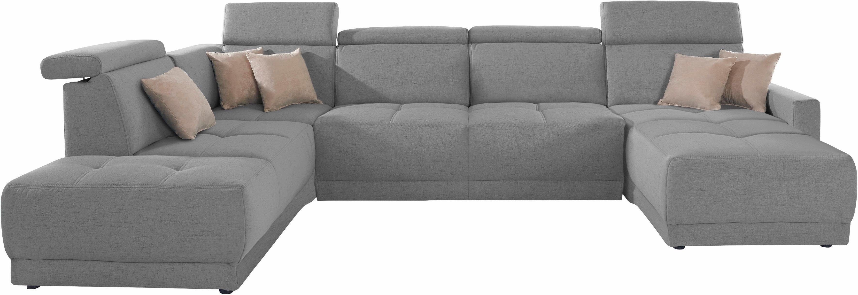 DOMO collection Zithoek Ava moderne zitstiksels met mooie dubbele naad, comfortabel, U-vorm