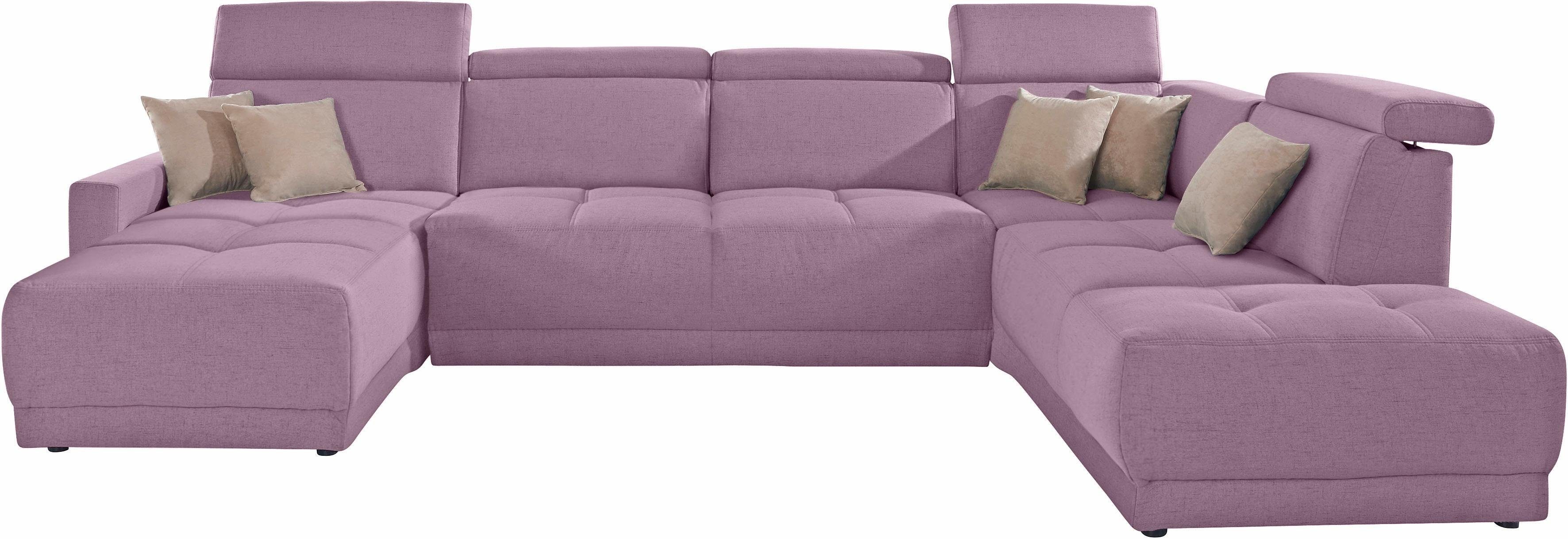 DOMO collection Zithoek Ava moderne zitstiksels met mooie dubbele naad, comfortabel, U-vorm
