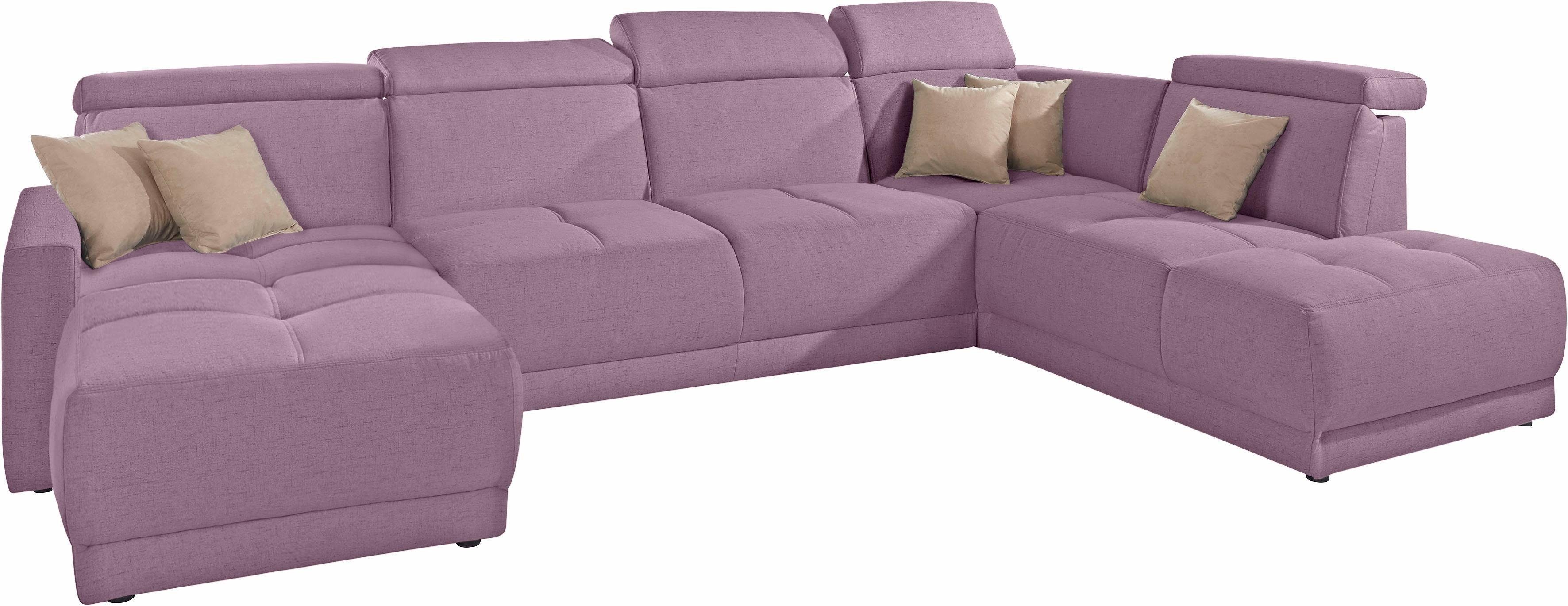 DOMO collection Zithoek Ava moderne zitstiksels met mooie dubbele naad, comfortabel, U-vorm