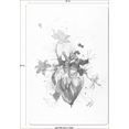 wall-art print op glas buttafly - nature beating heart multicolor