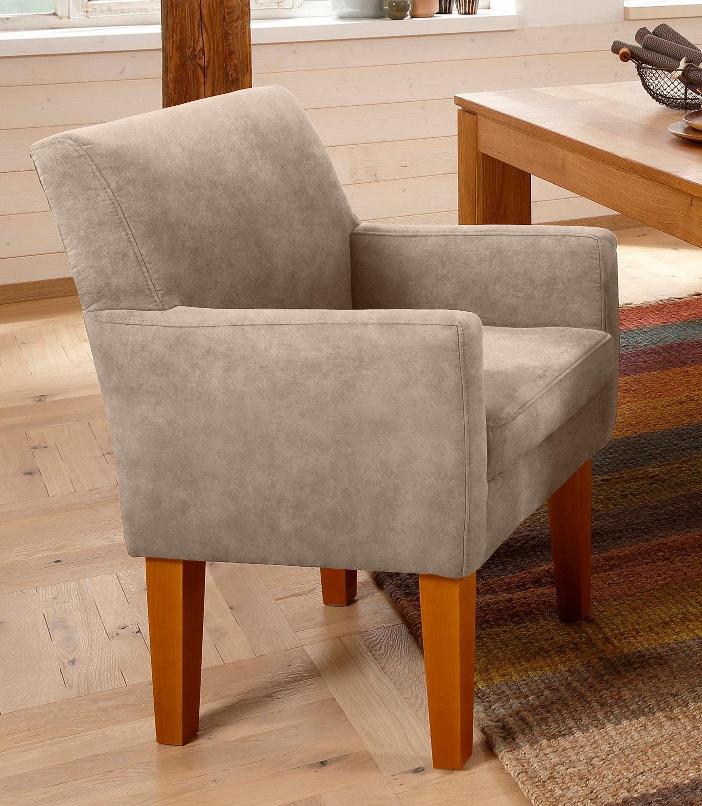 Home affaire Fauteuil Fehmarn comfortabele zithoogte van 54 cm, in 3 verschillende stofkwaliteiten