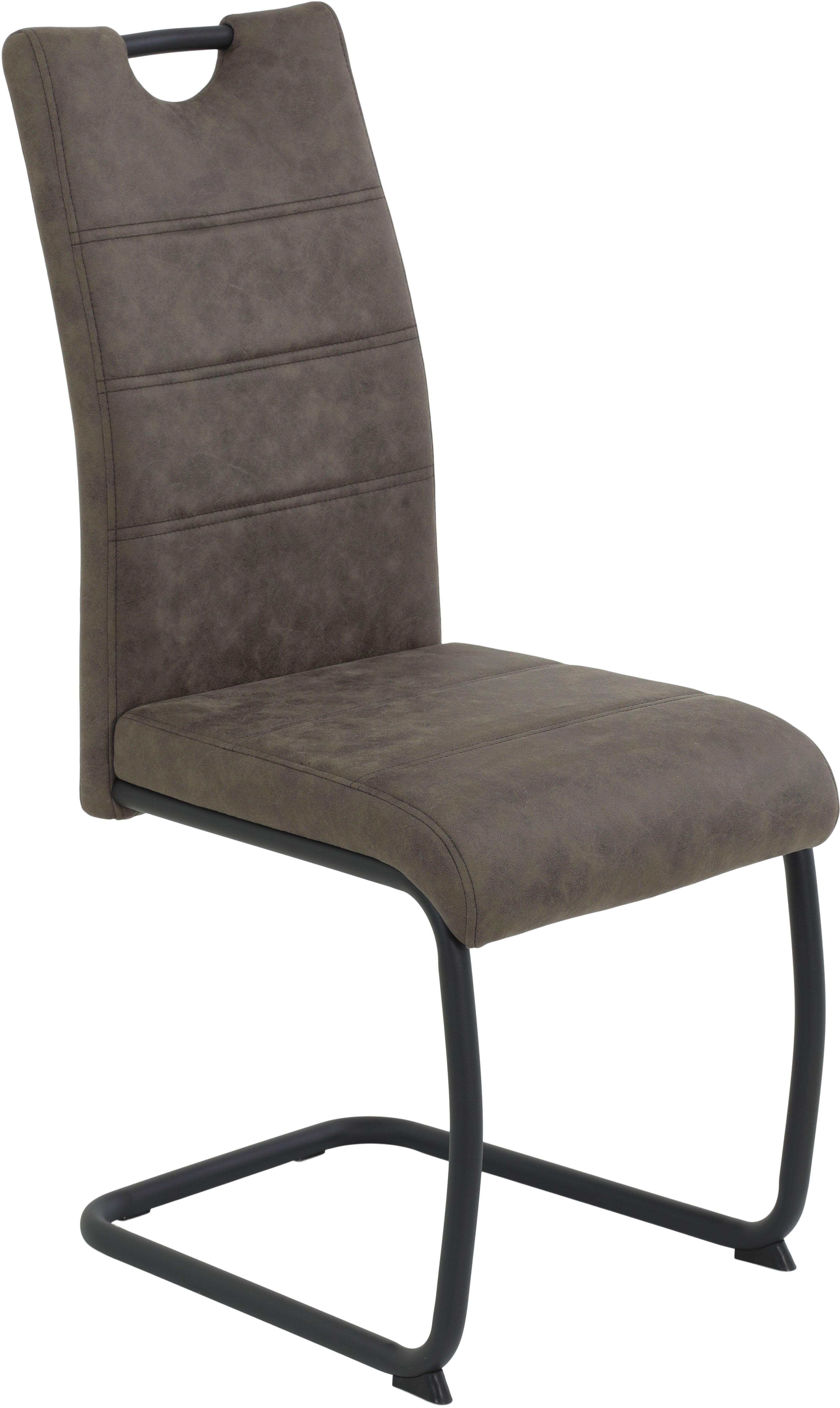 HELA Vrijdragende stoel DUNJA Schommelstoel, vintage look, met handvat, rond buisframe (1 stuk) zweefstoelen bruin