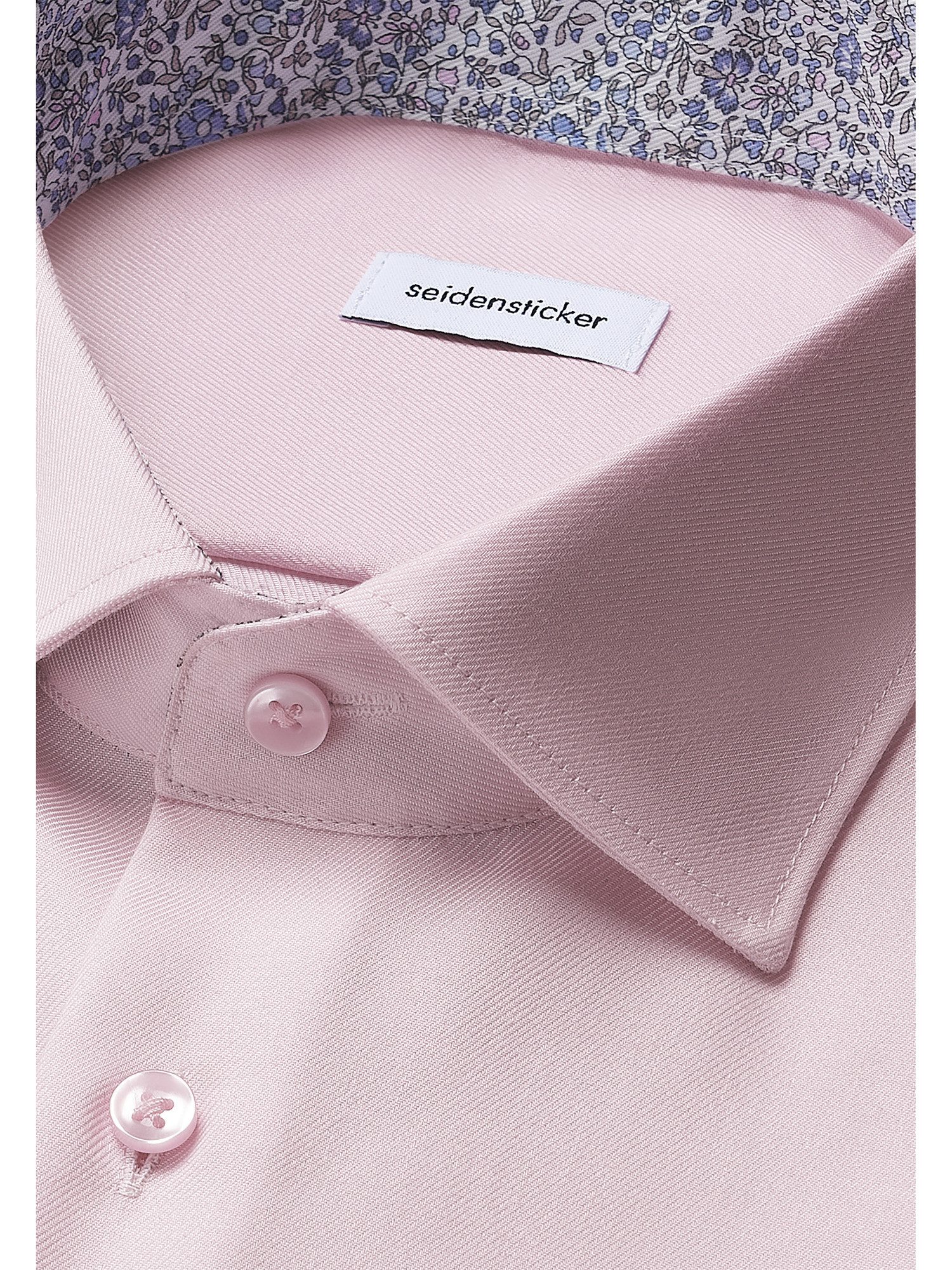 seidensticker Businessoverhemd Zwarte roos Regular 1/1 Kent kraag effen