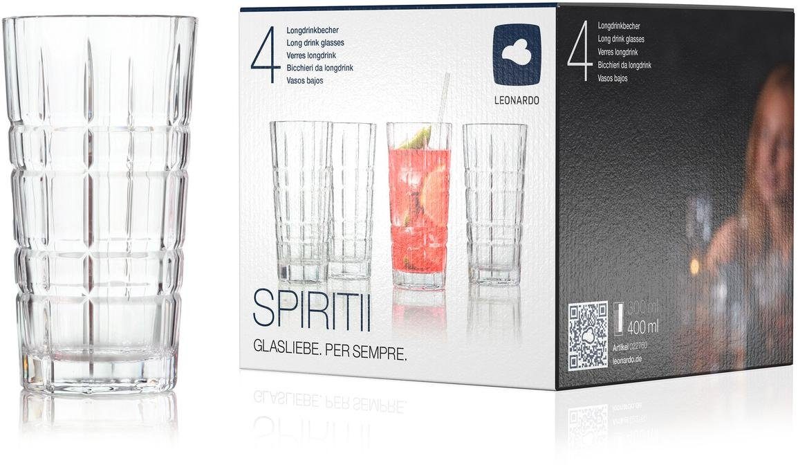 LEONARDO Longdrinkglas SPIRITII (set, 4-delig)
