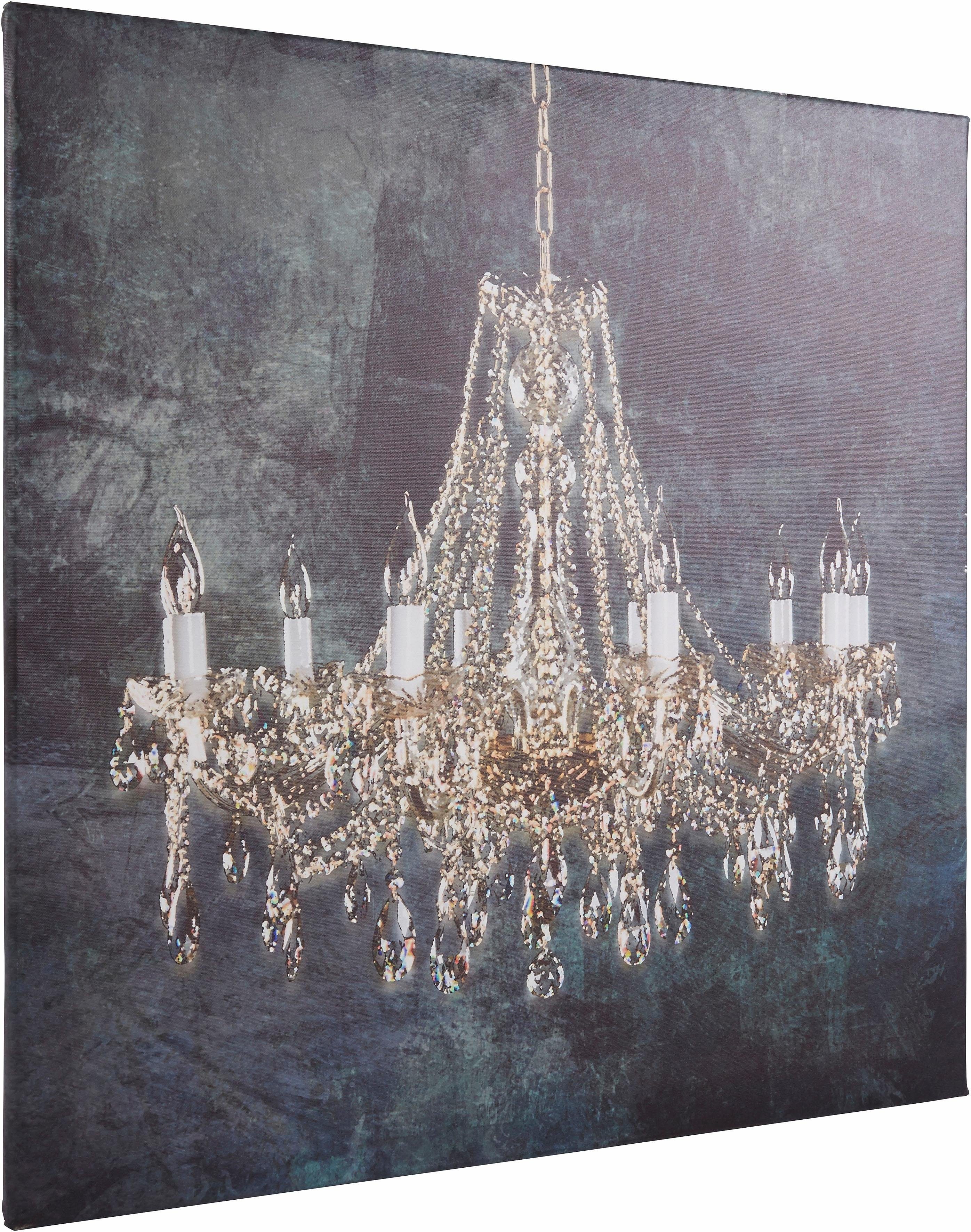 Home affaire Artprint op linnen Kroonluchter Premium canvasstof, handgemaakt in Duitsland
