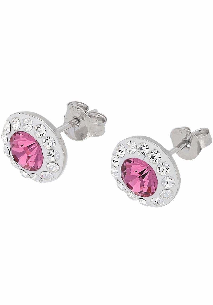 Firetti Oorstekers Sieraad Geschenk zilver 925 Oorsieraden roze & wit