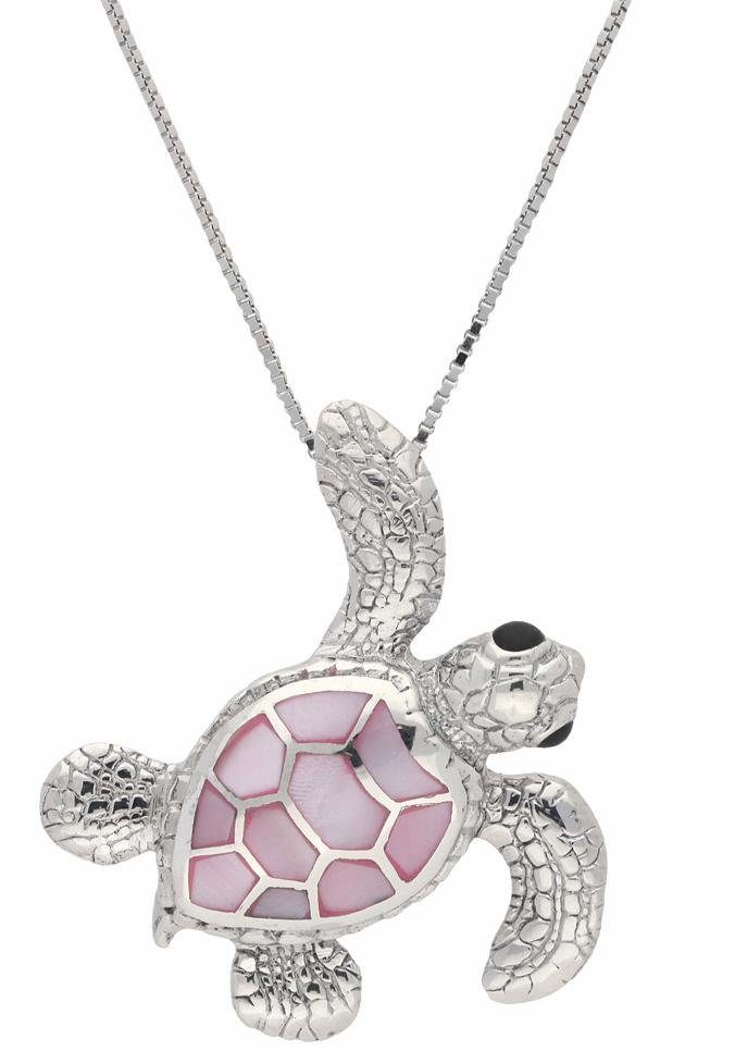 Firetti Ketting met hanger Sieraad cadeau zilverkleur 925 halssieraad halsketting schildpad dames kettingen roze