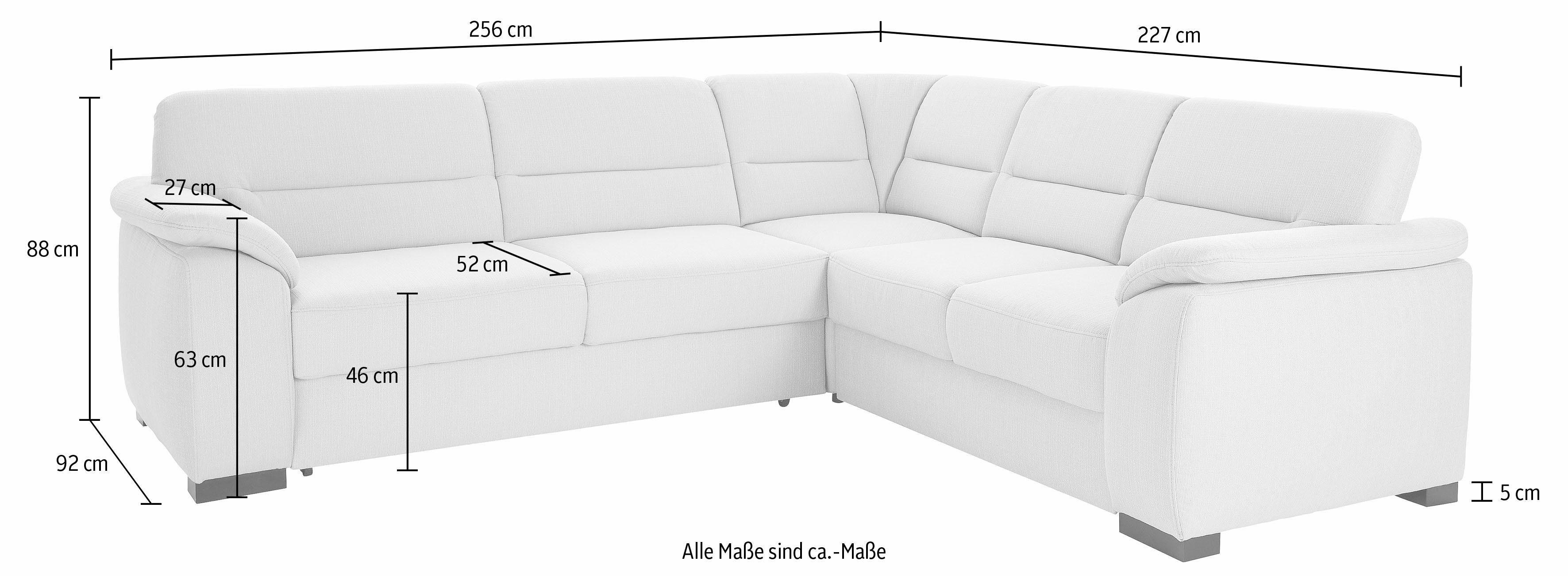 sit&more Hoekbank Montego L-vorm naar keuze met slaapfunctie en lade