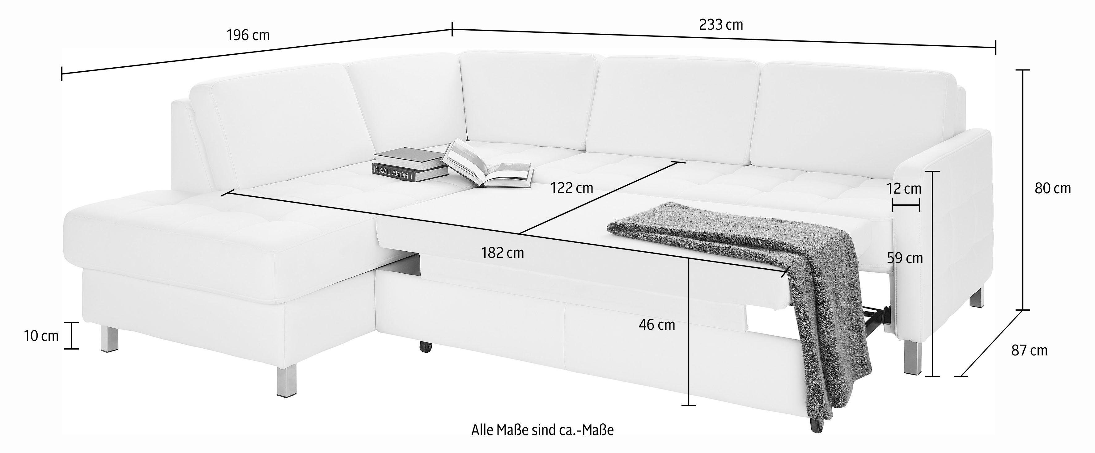 sit&more Hoekbank Pablo L-vorm naar keuze met slaapfunctie en bedkist