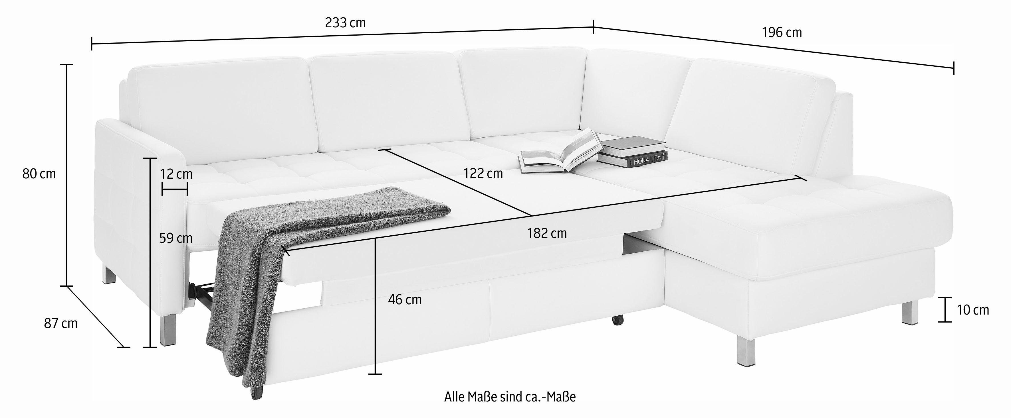 sit&more Hoekbank Pablo L-vorm naar keuze met slaapfunctie en bedkist