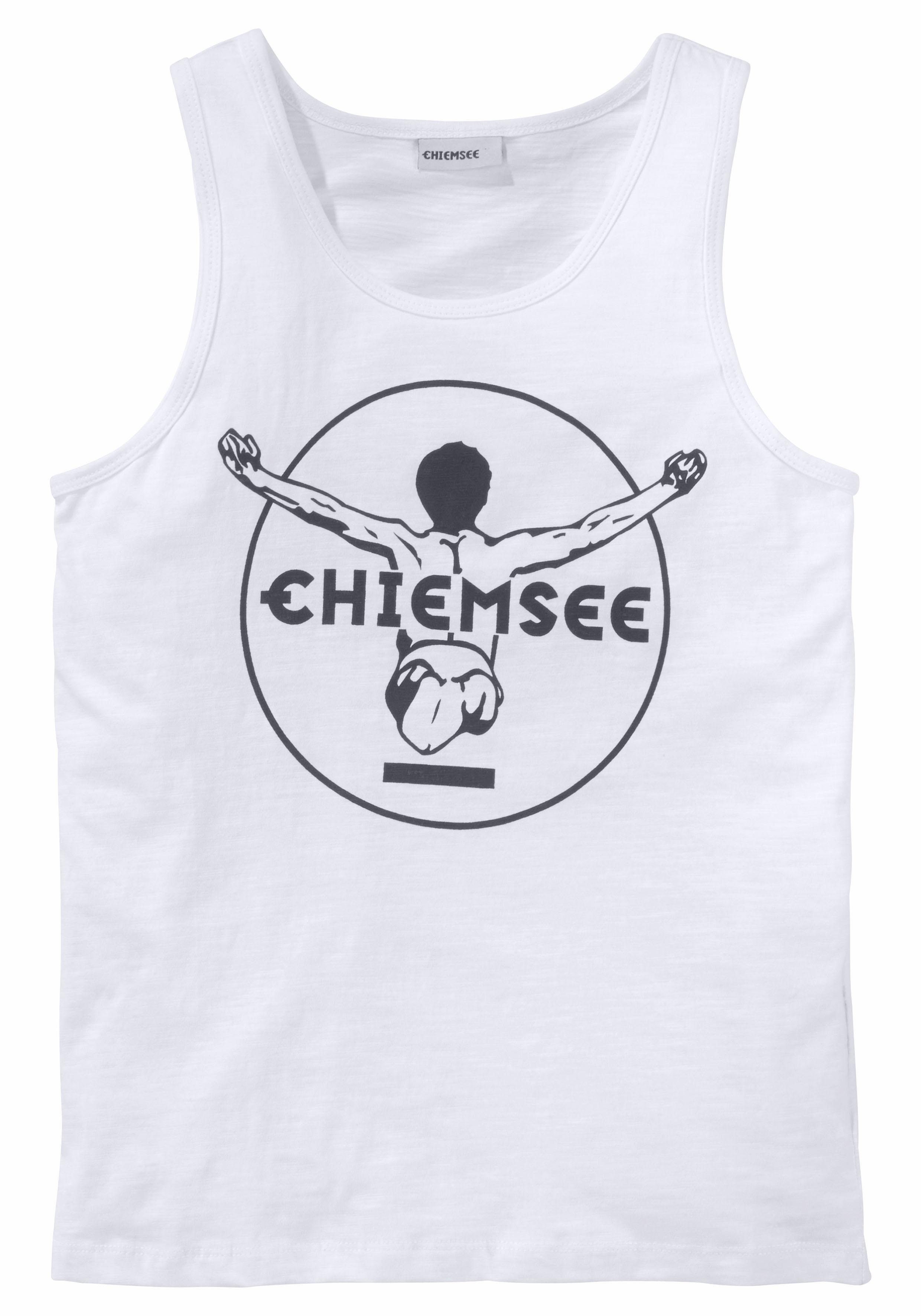 Chiemsee Tanktop Basic met logoprint in contrast