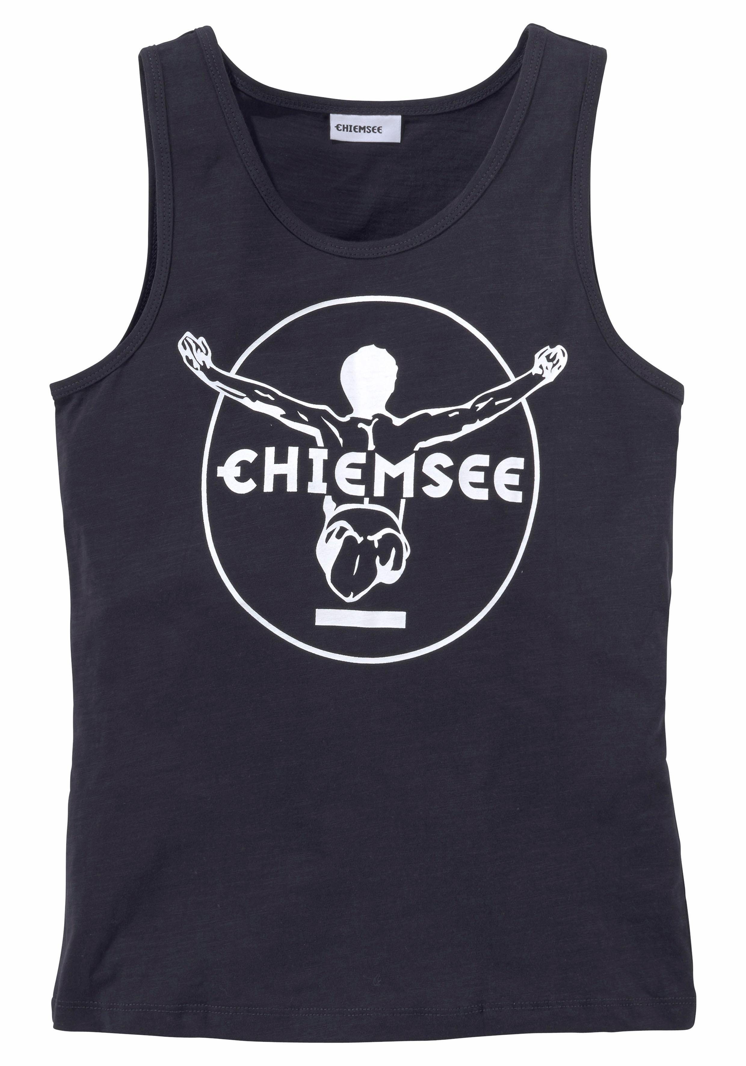Chiemsee Tanktop Basic met logoprint in contrast