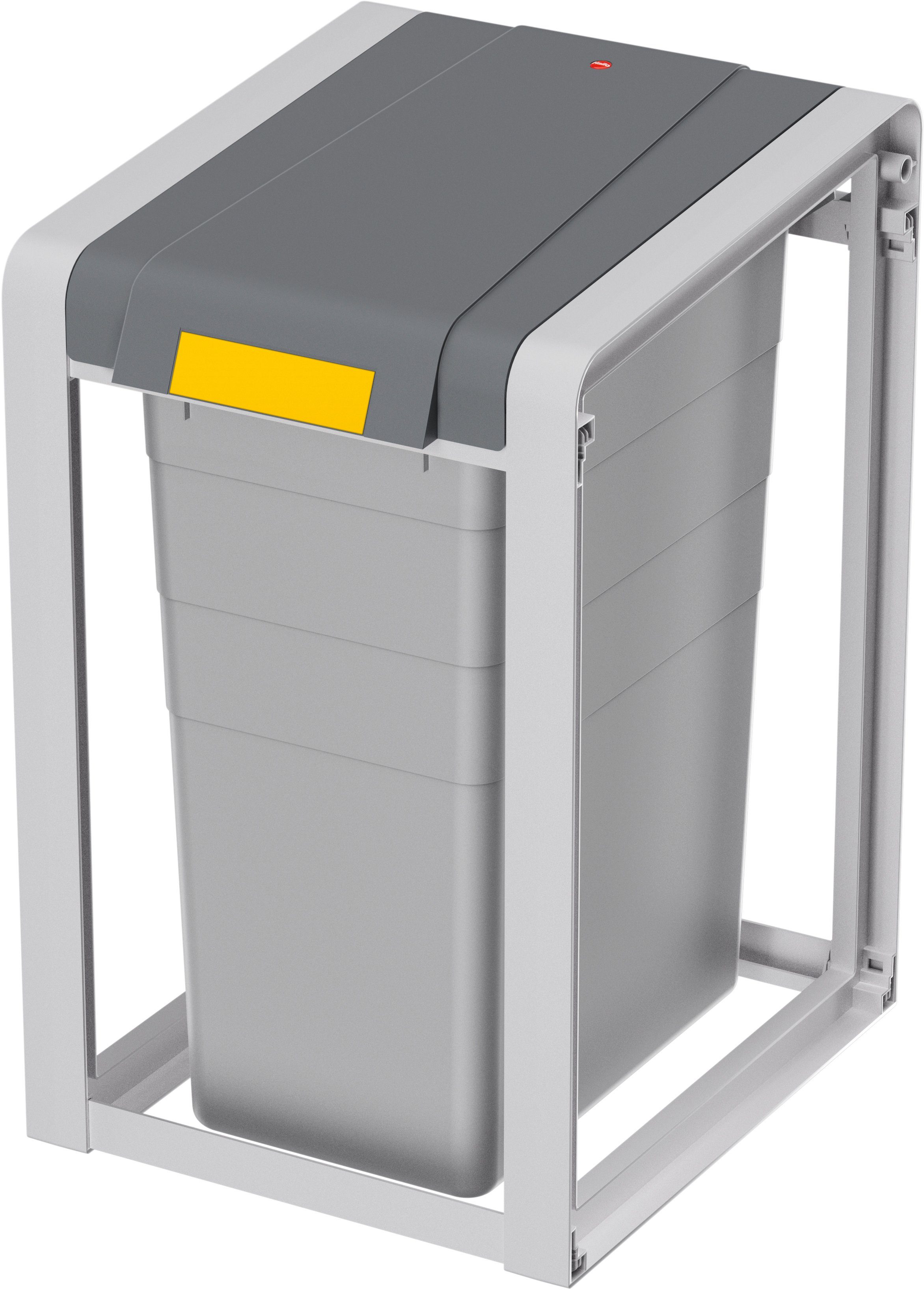 Hailo Afvalscheidsysteem ProfiLine Öko XL 38 liter, grijs, kunststof binnenemmer(1 stuk) pedaalemmers grijs