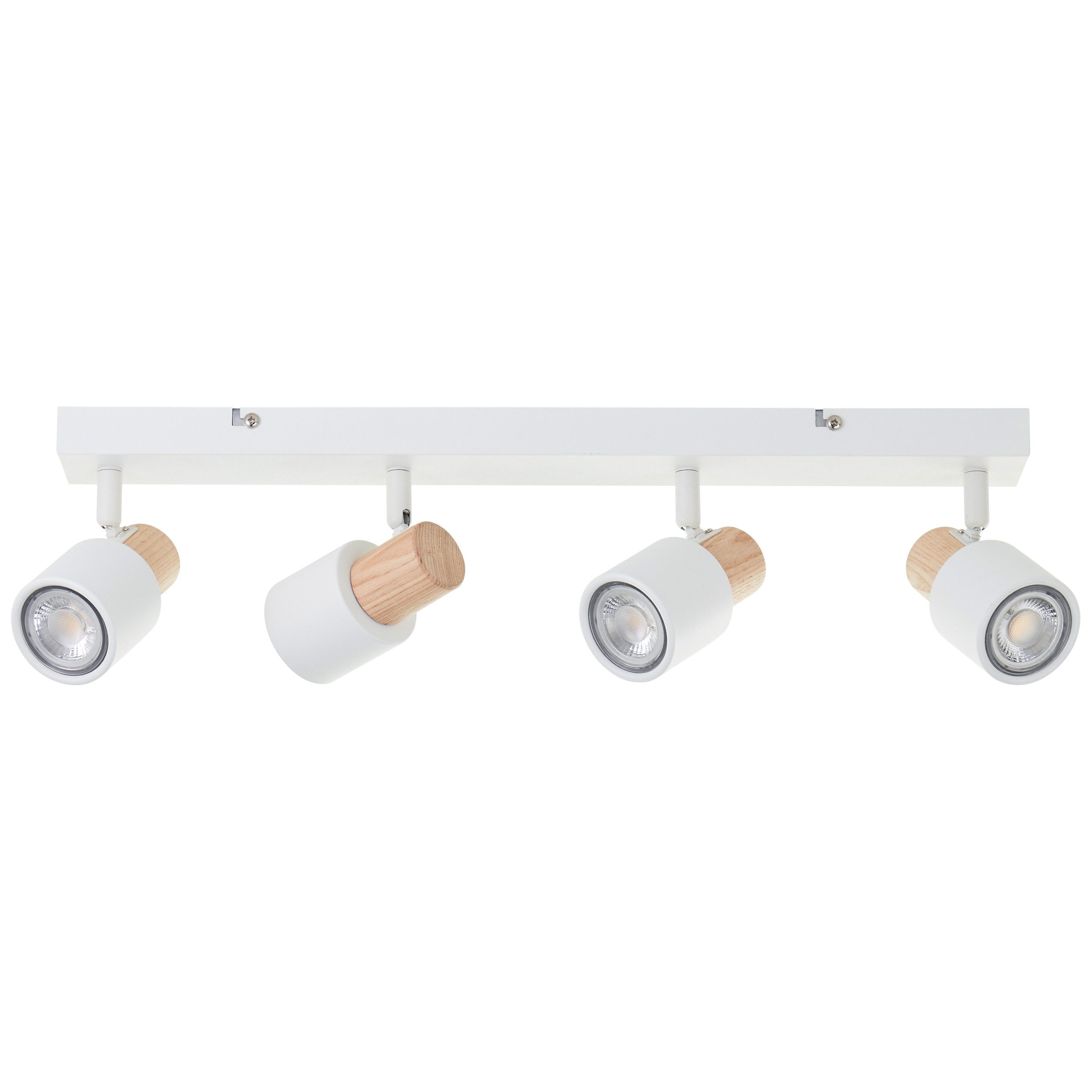 Brilliant Leuchten Plafondspot Pini 15 x 6 x 58 cm, 4 x gu10, kantelbaar, metaal/hout