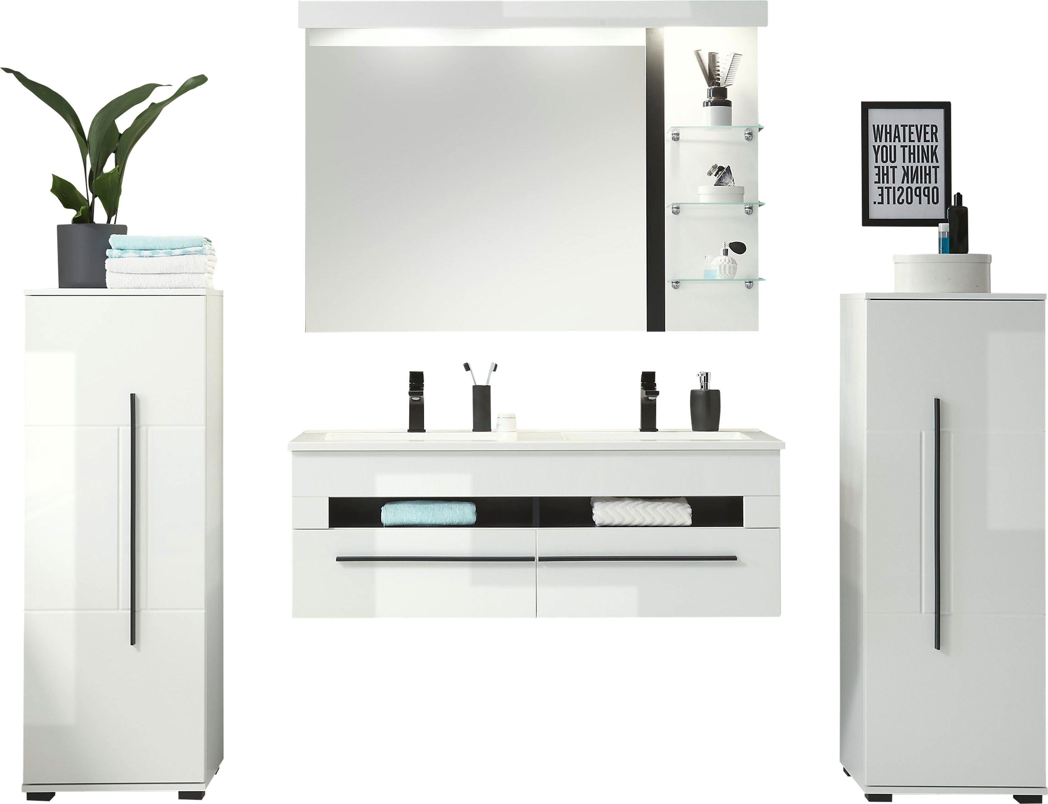 INOSIGN Badkamerserie Cantara, Bad im modernen Design, 4-teiliges Badezimmer Hoogglanzende fronten (set, 4-delig)