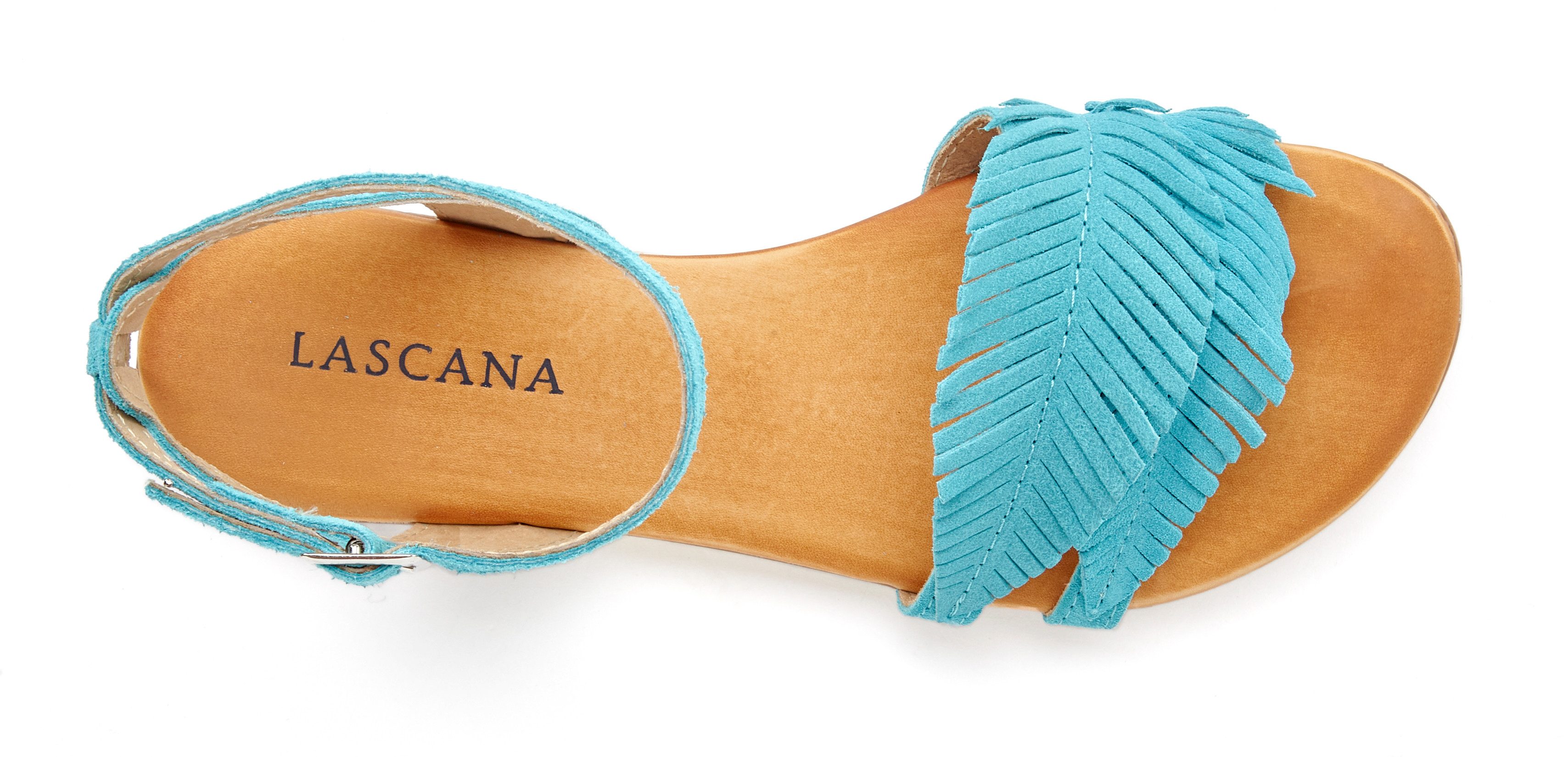 Lascana Sandalen Zomerschoen Sandalette, zomerschoen van leer met modieuze franjes